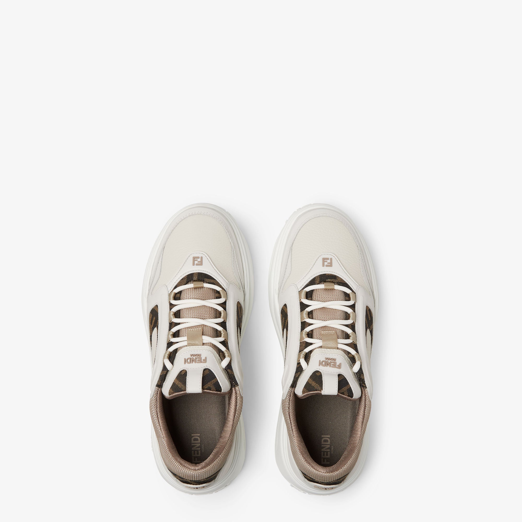 Fendi Force Trainers White Leather Low-Tops