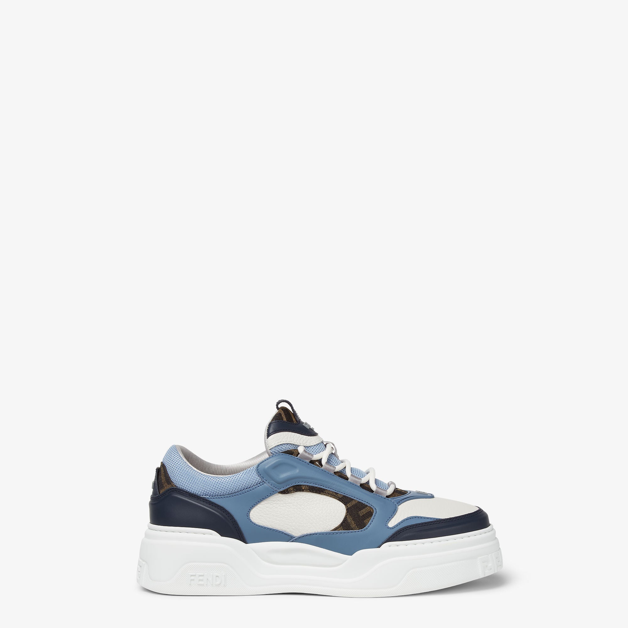 Fendi Force Trainers Blue Leather Low-Tops