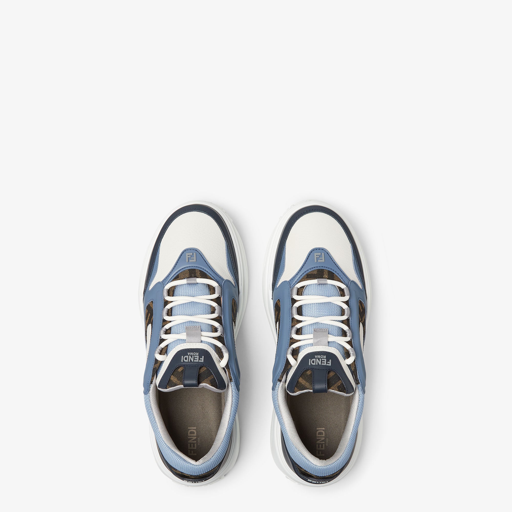 Fendi Force Trainers Blue Leather Low-Tops