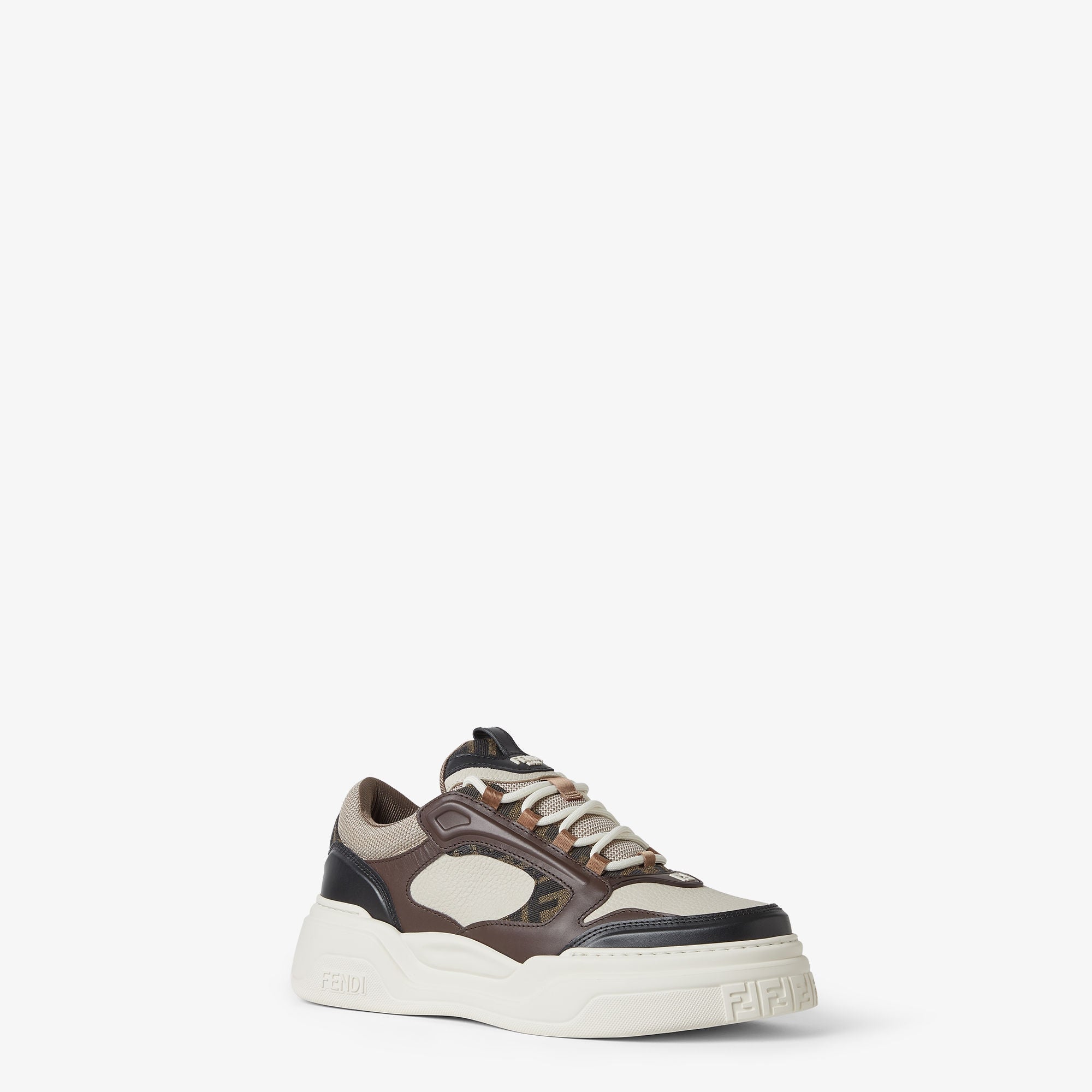 Fendi Force Trainers Brown Leather Low-Tops