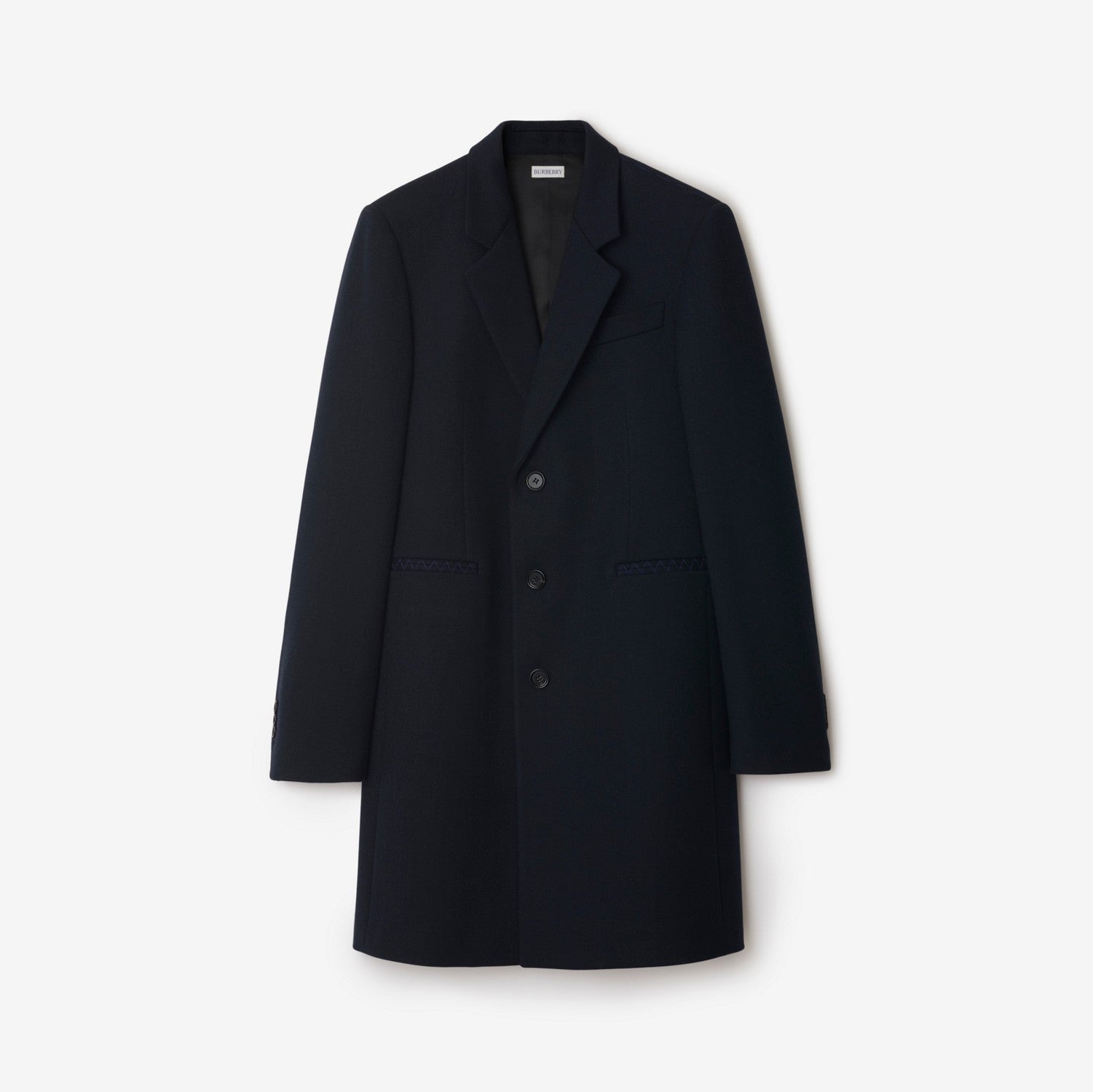 Wool Tailored Coat - Navy