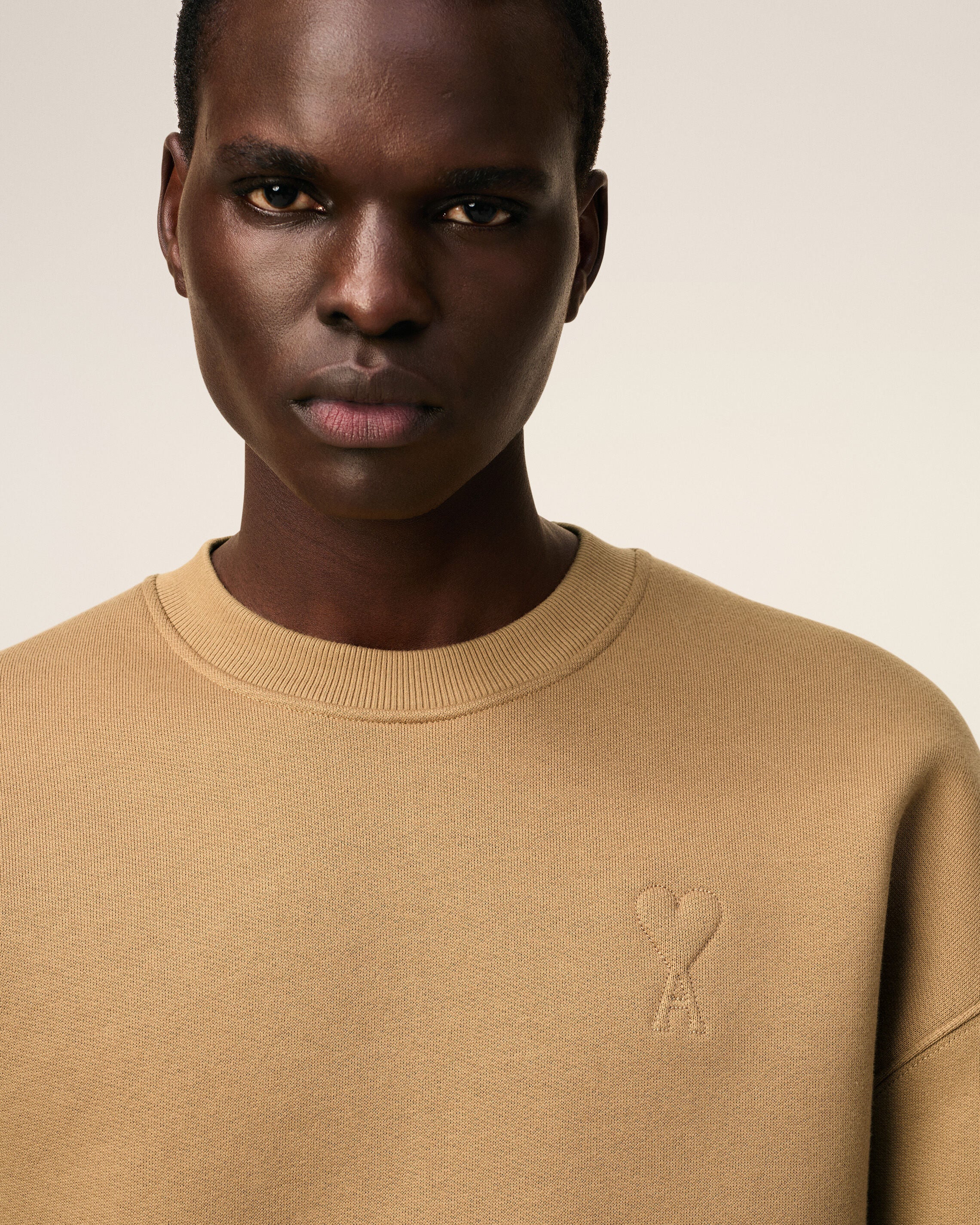 Brown Cotton Ami De Coeur Sweatshirt CAMEL