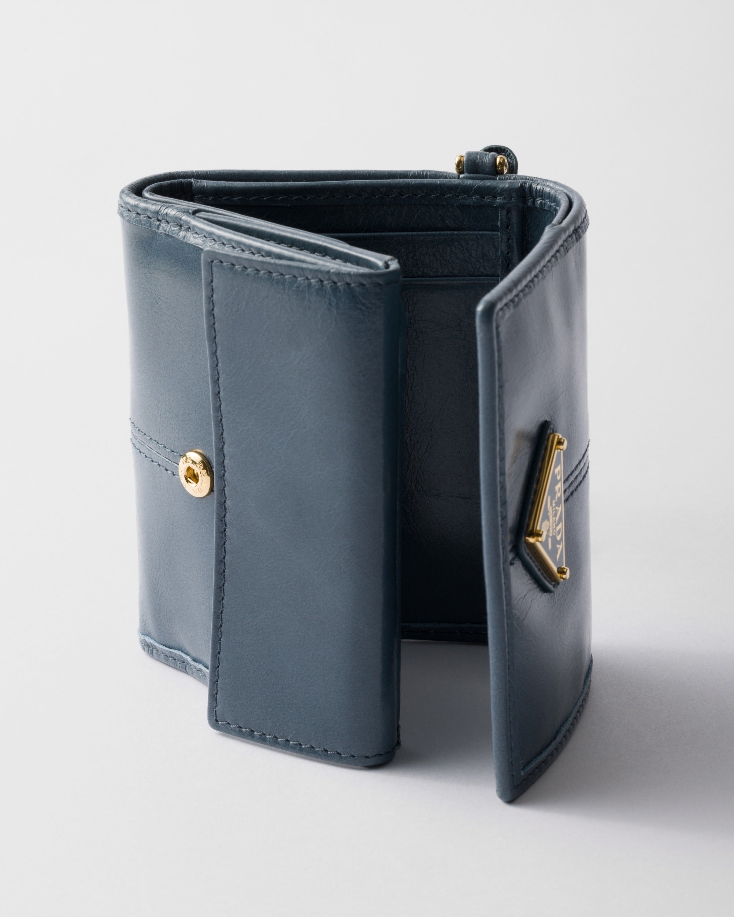 Small leather wallet Aviator Blue