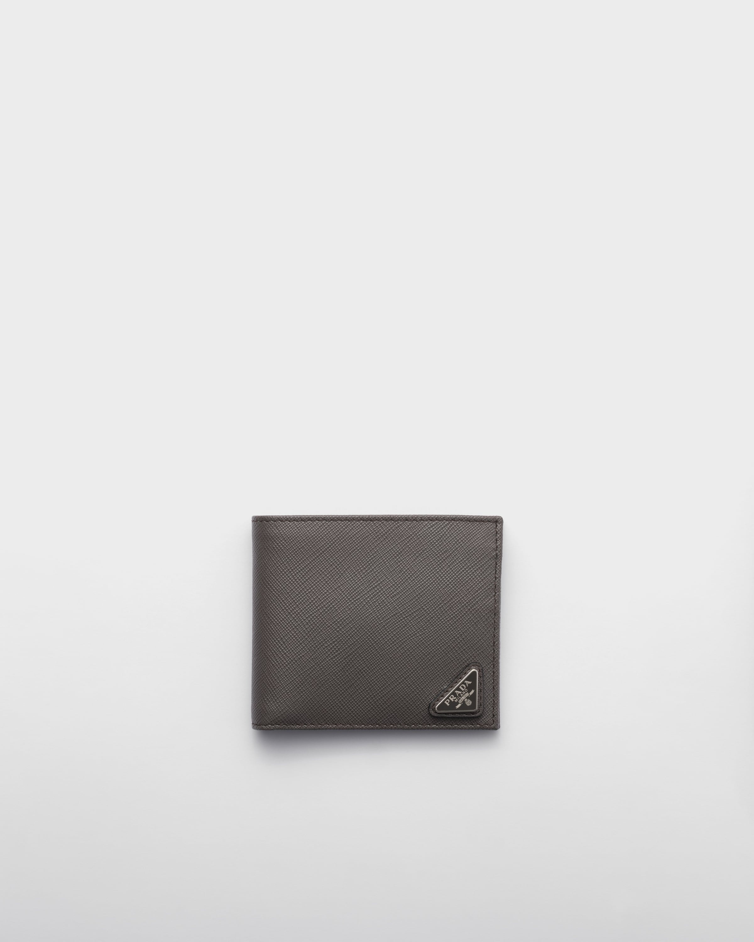 Saffiano Leather Wallet with coin purse Smoky Gray