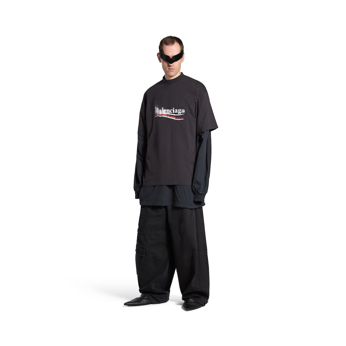 Political Stencil T-shirt Medium Fit in Black/White