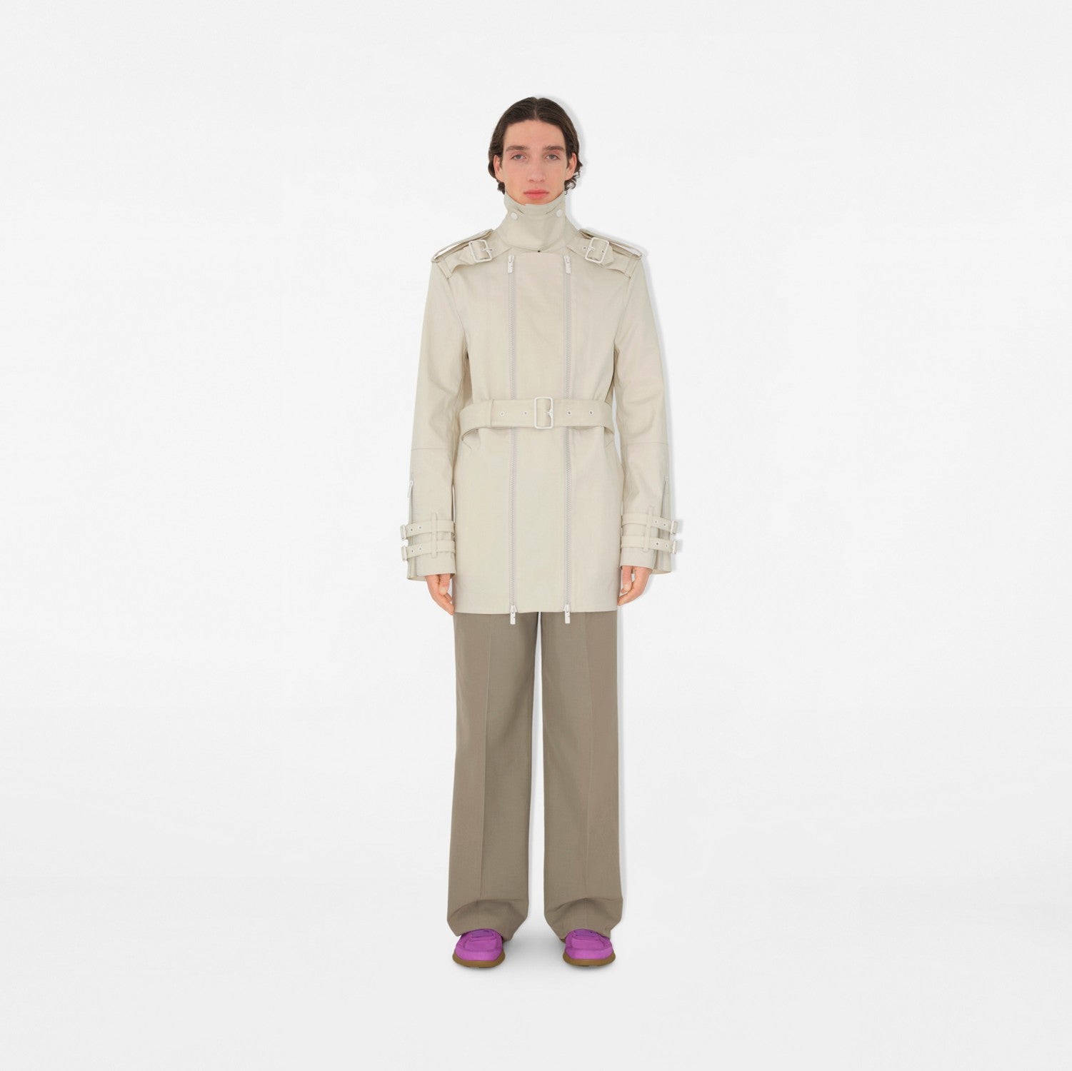 Bonded Cotton Trench Jacket - Sail