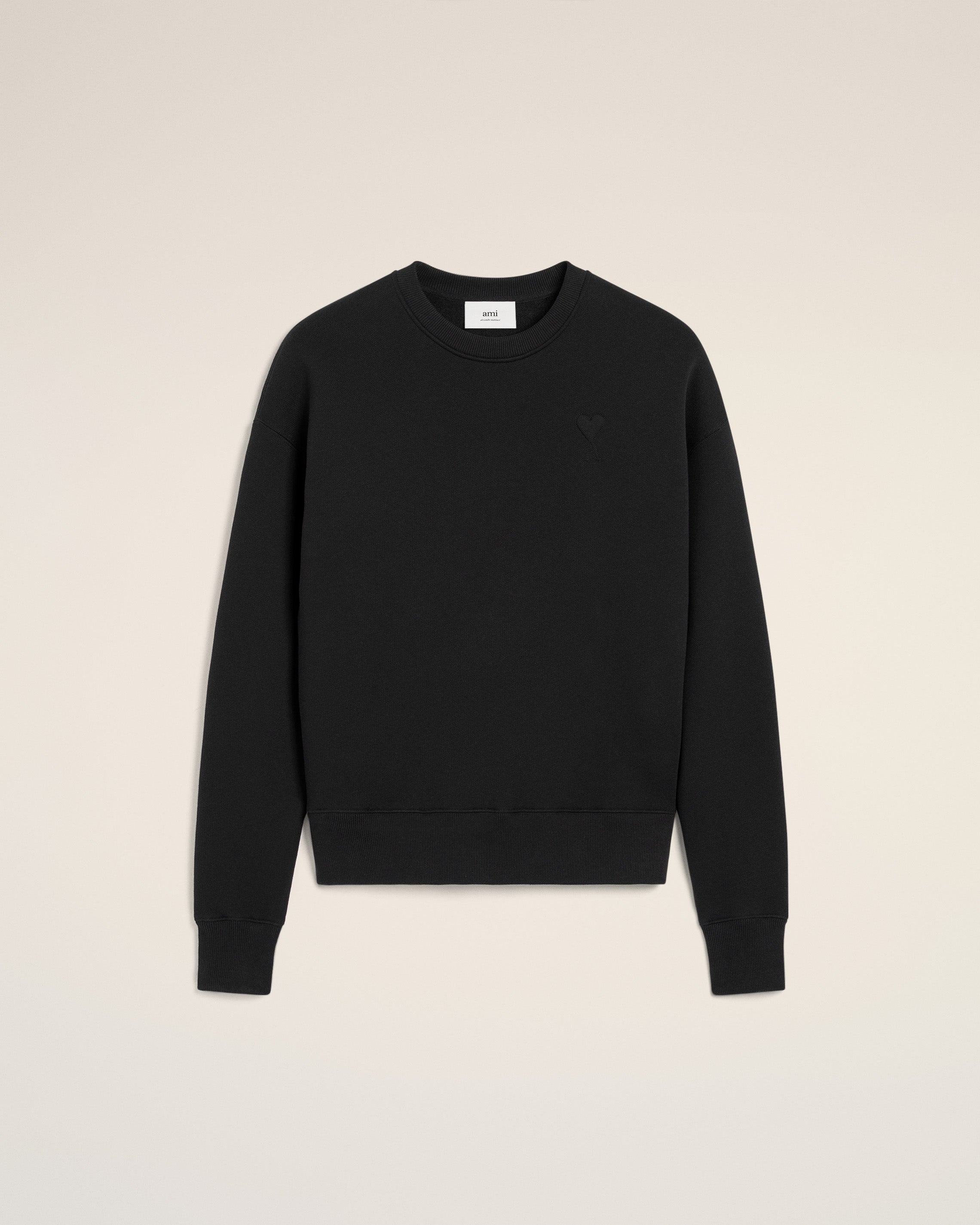 BLACK COTTON AMI DE COEUR SWEATSHIRT BLACK