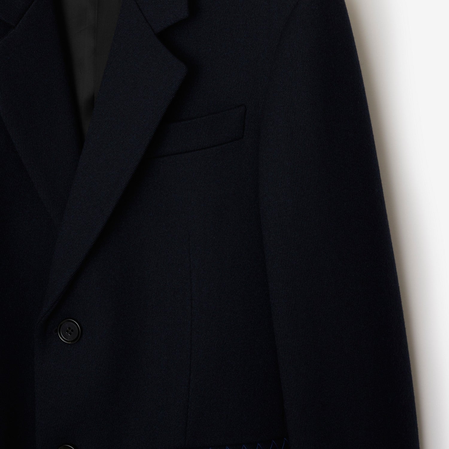 Wool Tailored Coat - Navy