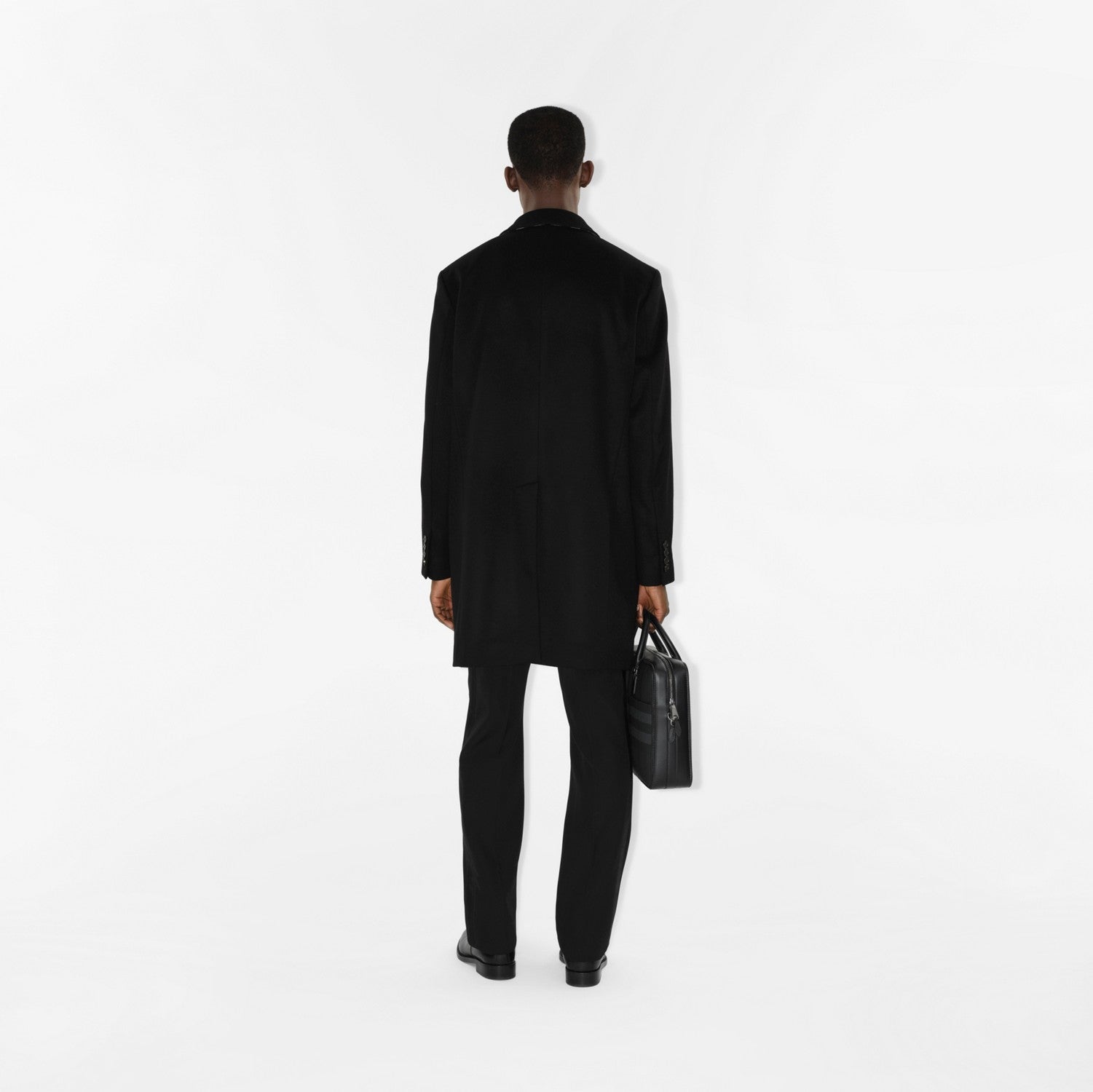 Wool Cashmere Tailored Coat - Black