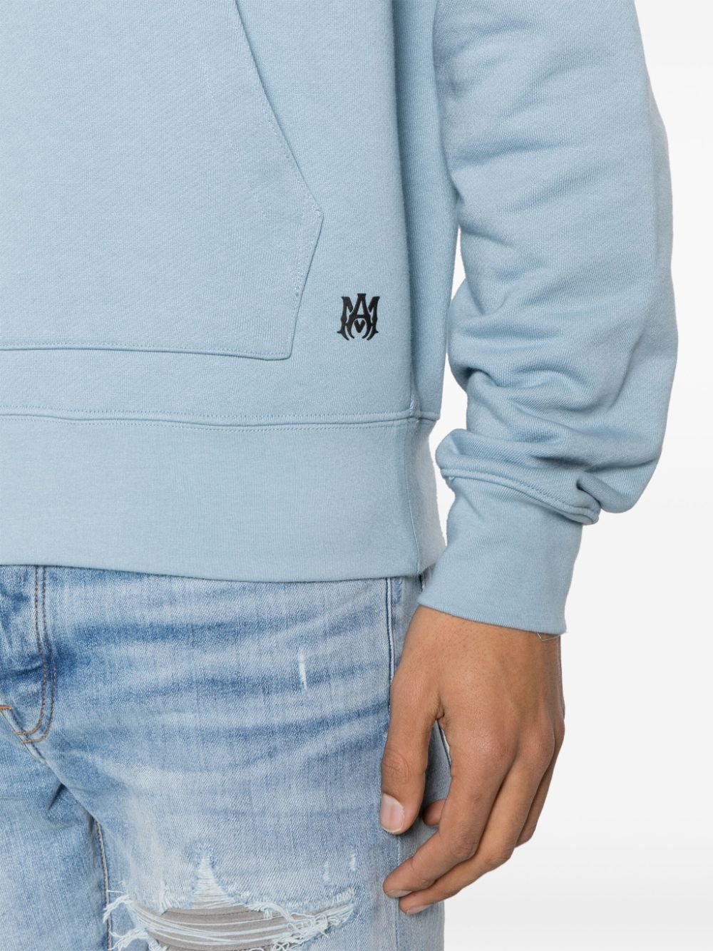 Logo-appliqué cotton hoodie