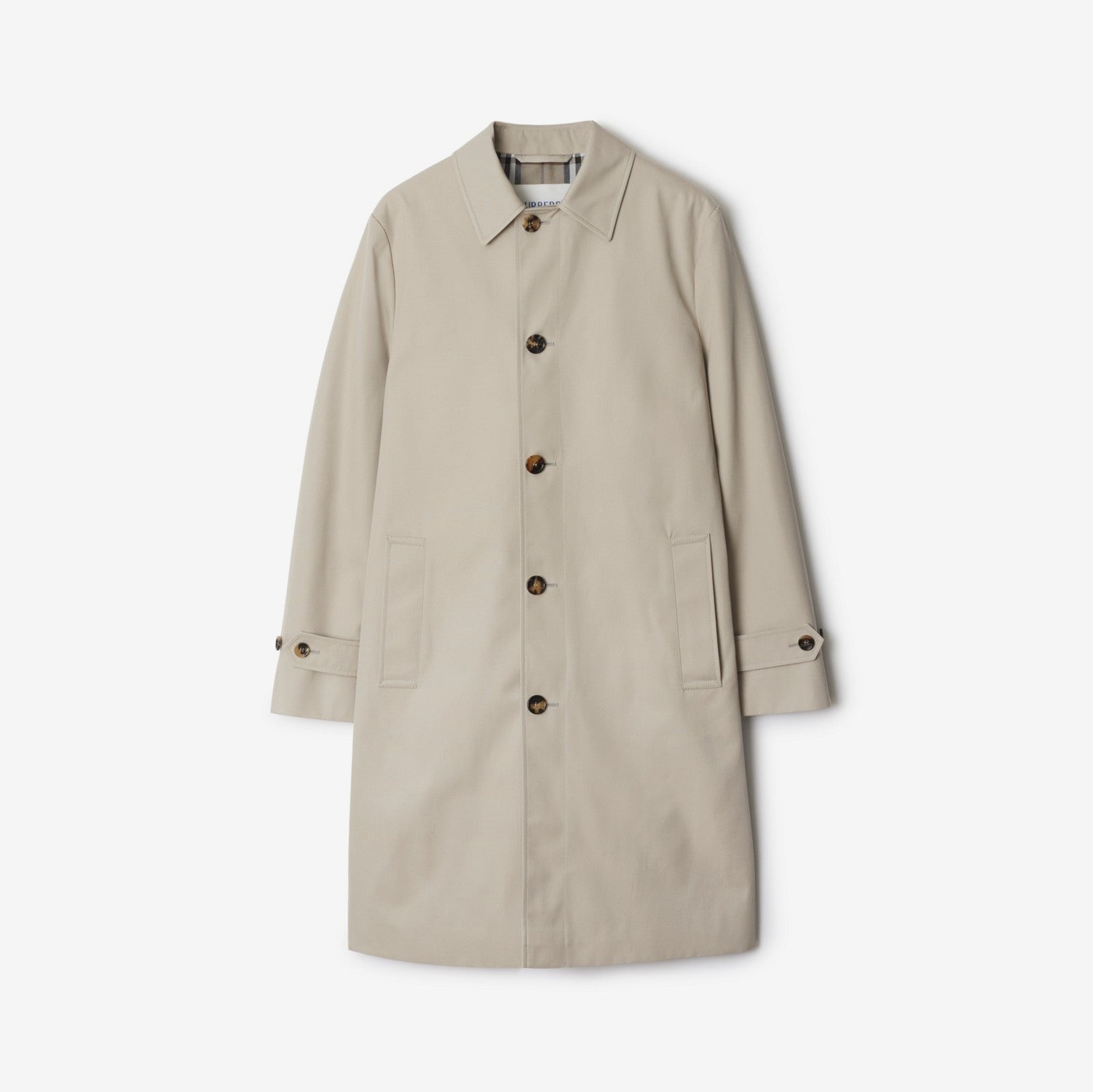 Long Cotton Blend Car Coat - Heron