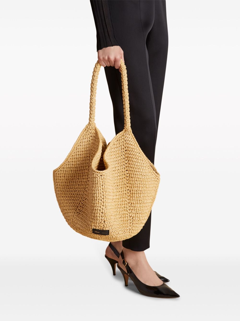 KHAITE Medium Lotus Raffia Tote Bag