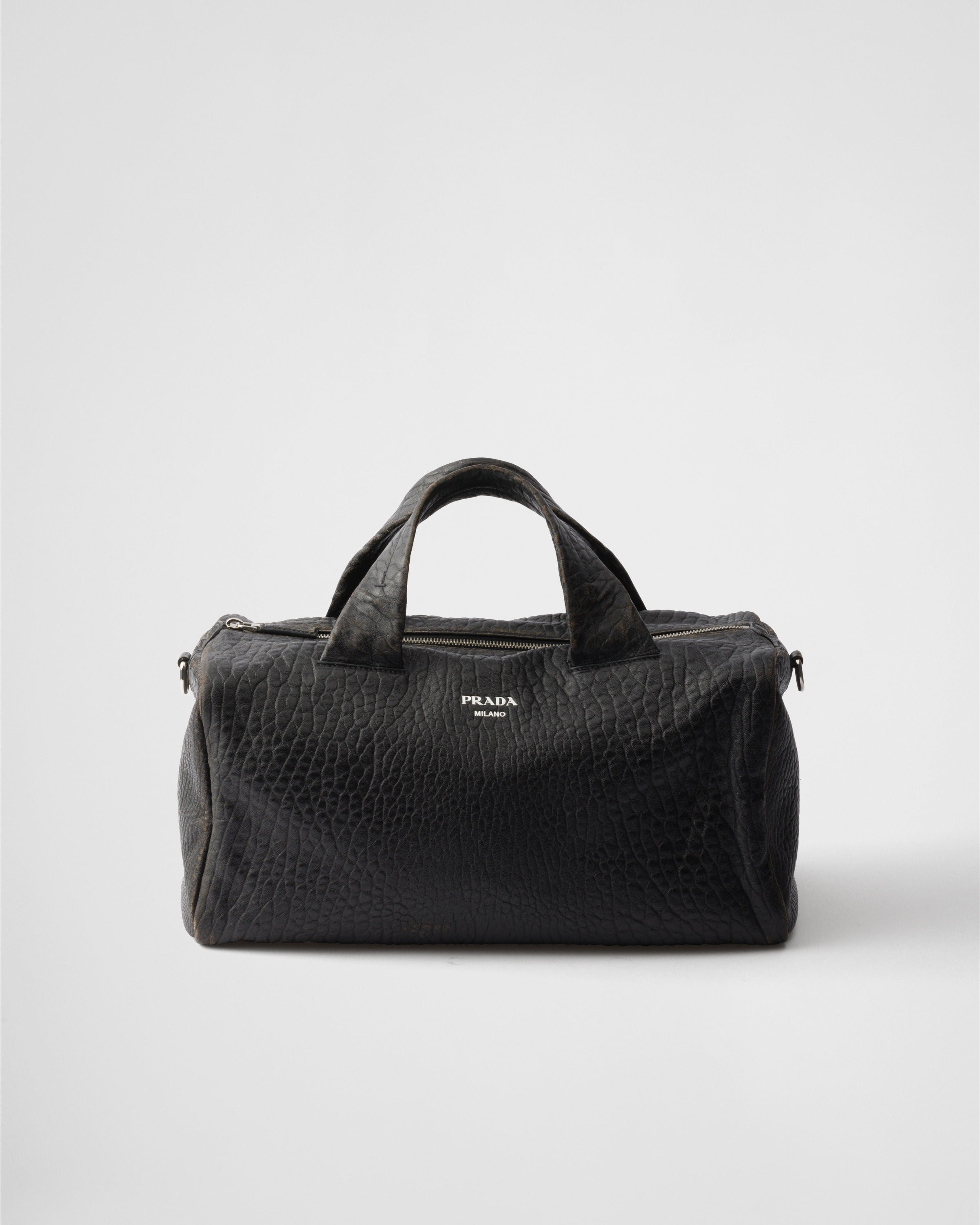 Nappa leather duffle bag Black
