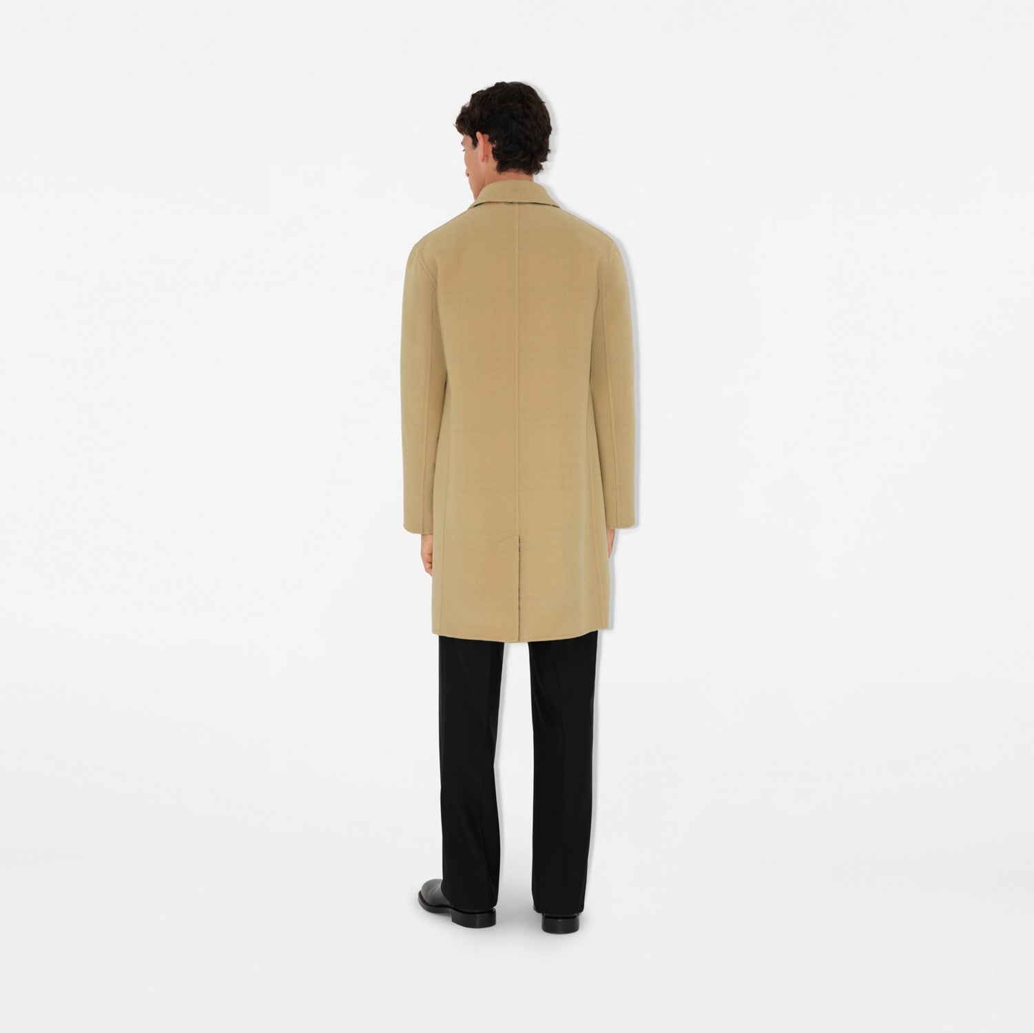 Mid-length Wool Car Coat - Flax/sand