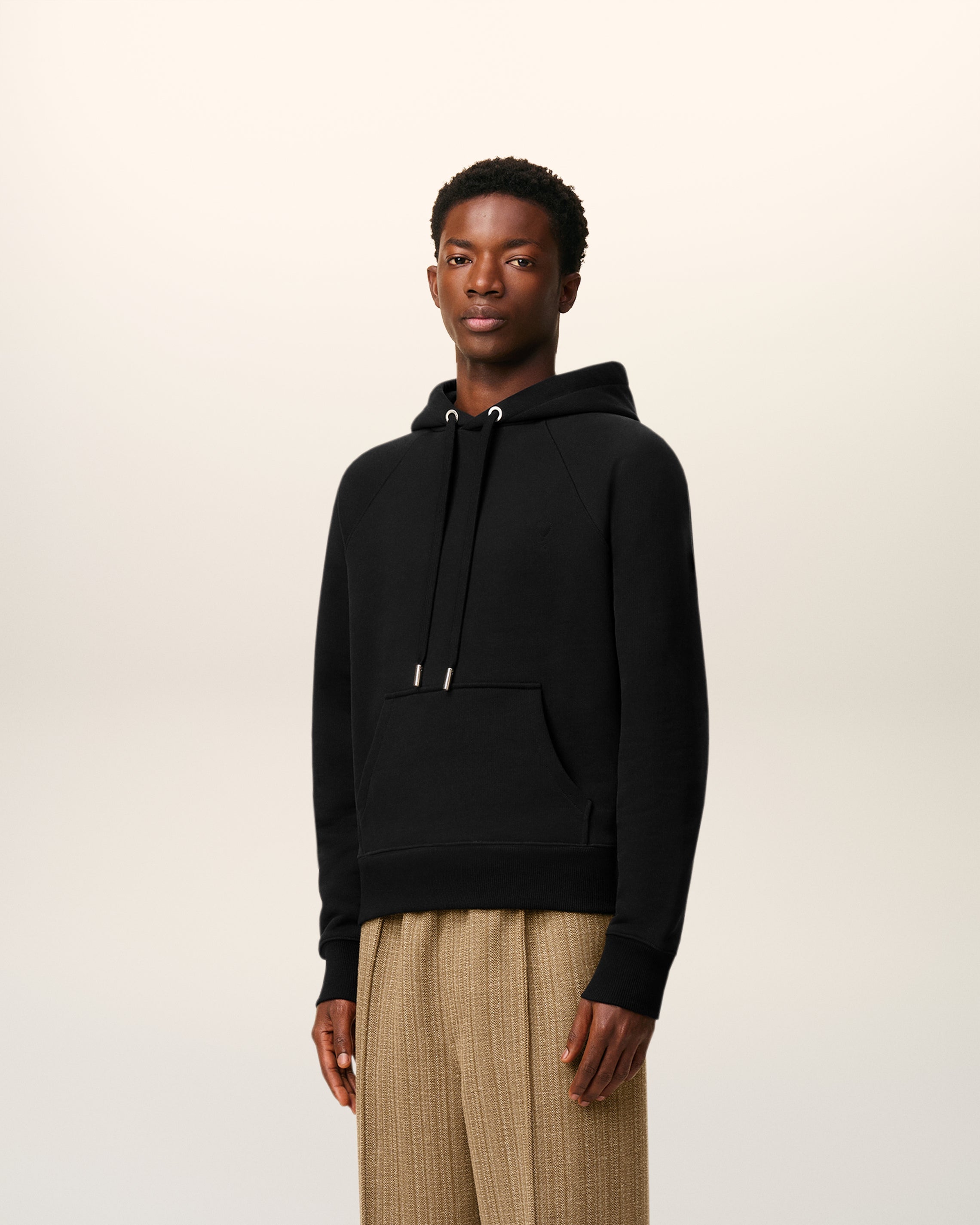 Black Cotton Ami De Coeur Hoodie BLACK