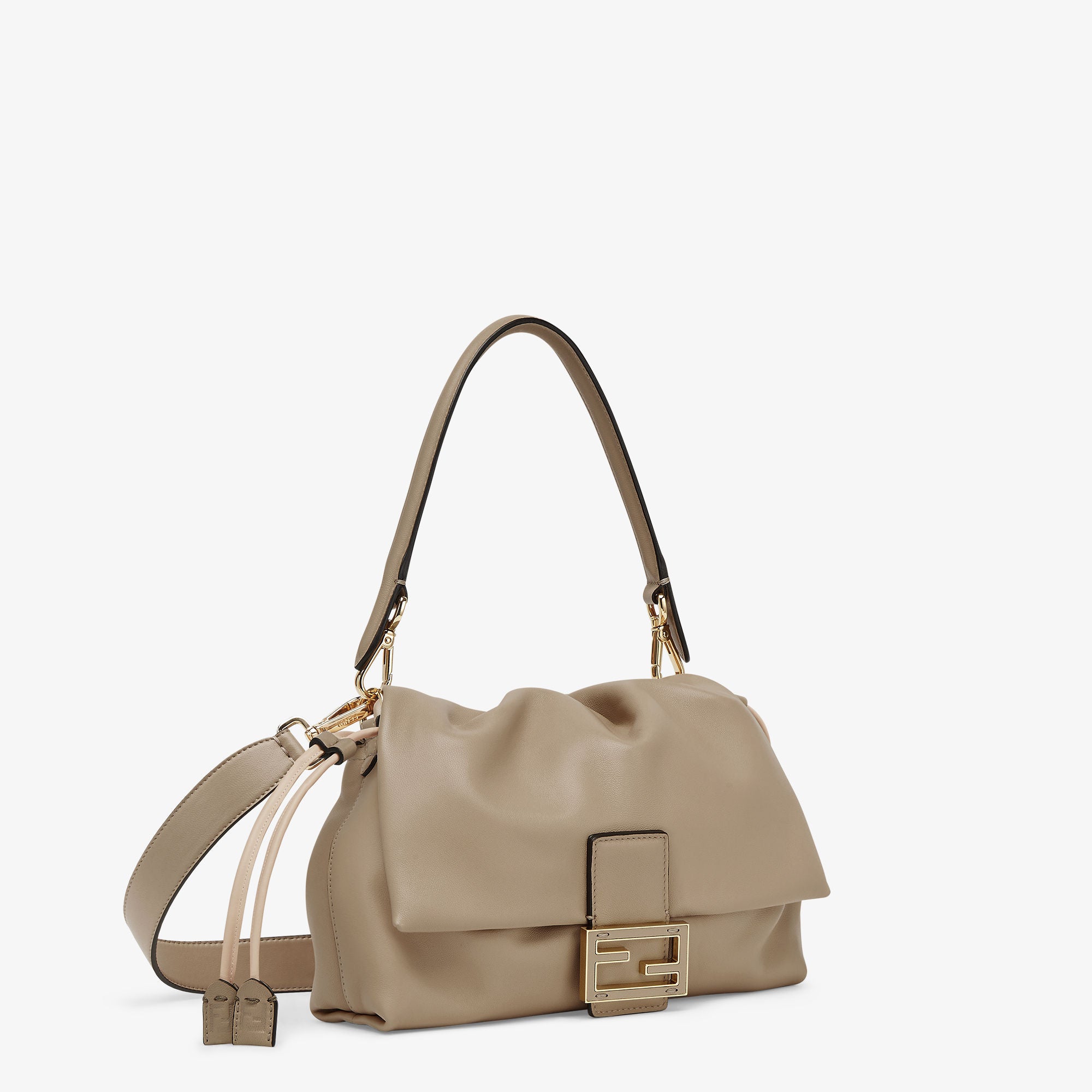 Mamma Baguette Medium Dove gray nappa leather bag