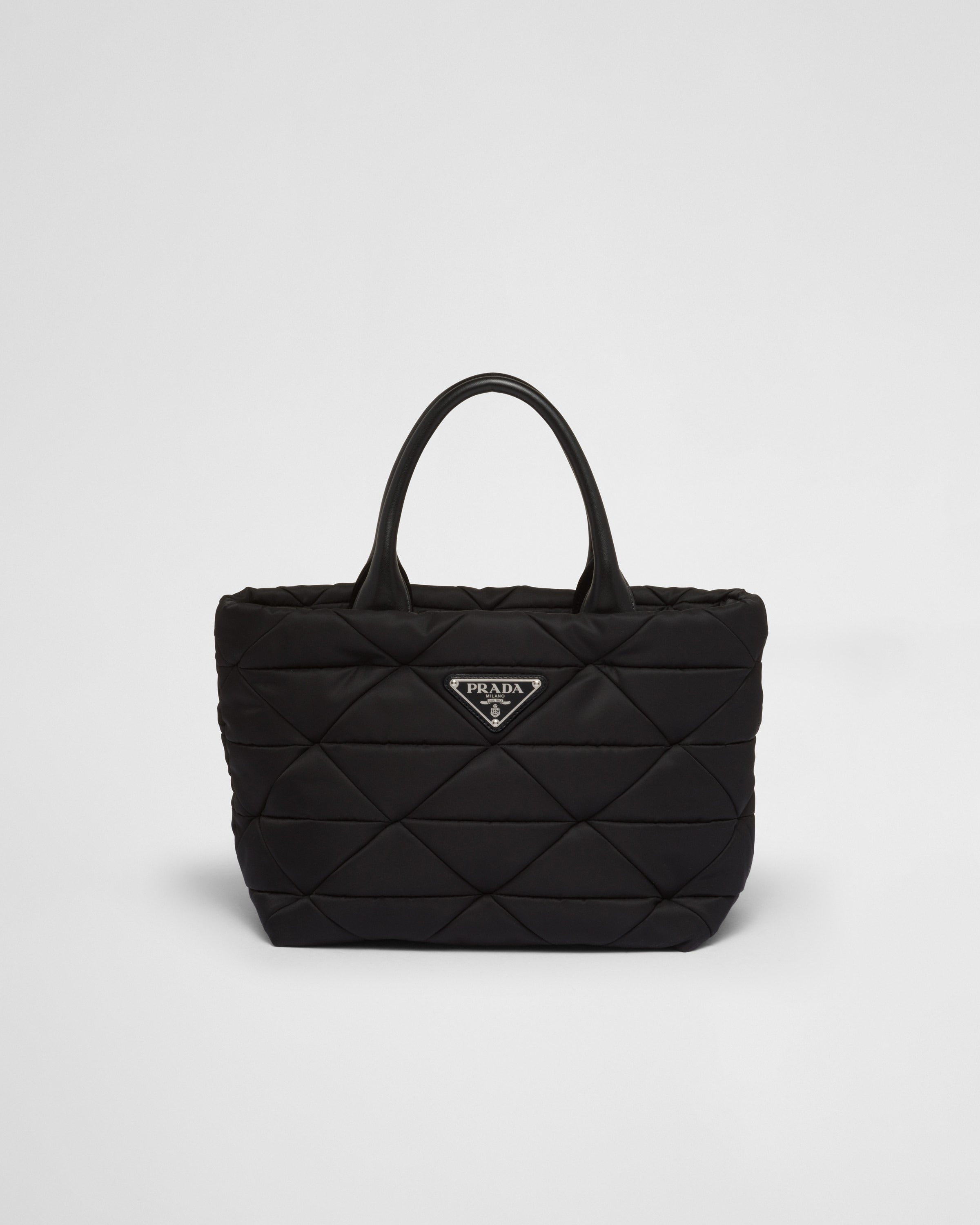 Small Re-Nylon padded tote bag Black