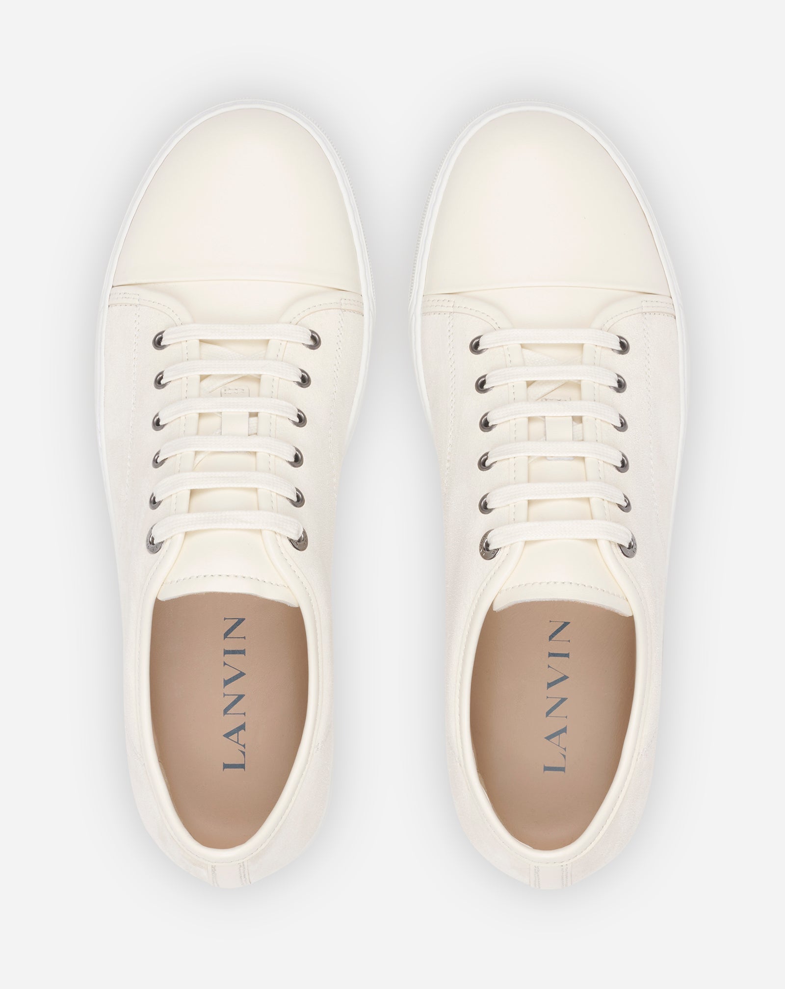 DBB1 LEATHER AND SUEDE SNEAKERS - CREAM