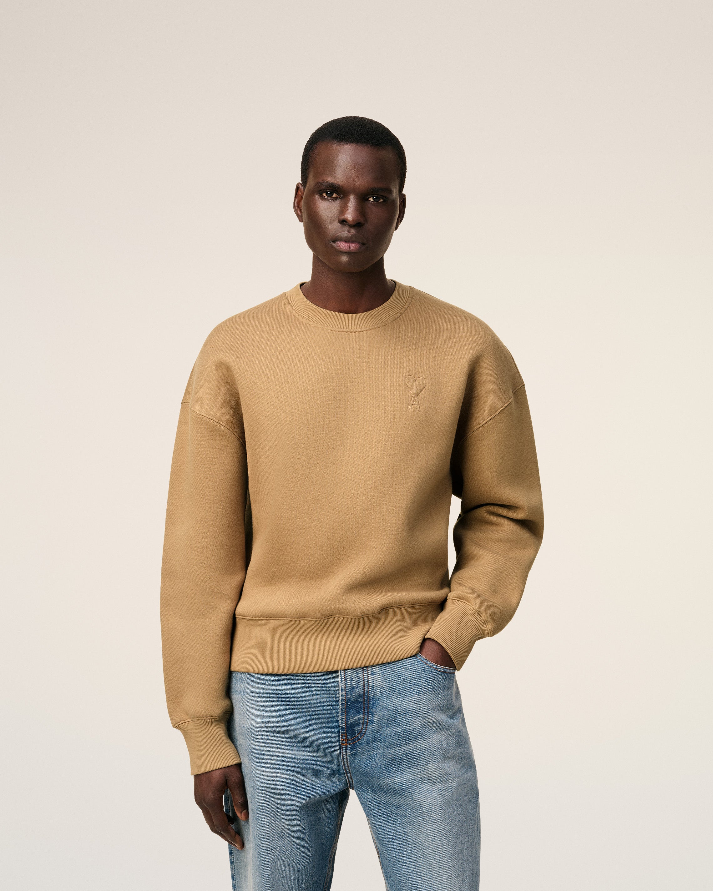 Brown Cotton Ami De Coeur Sweatshirt CAMEL
