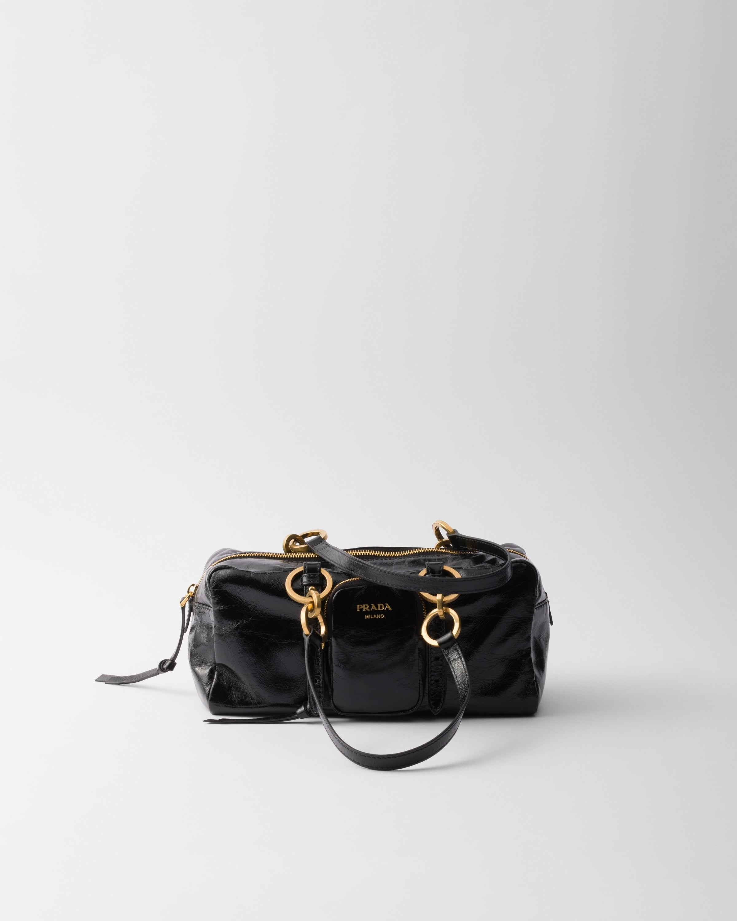 Prada Dangle medium leather top-handle bag Black