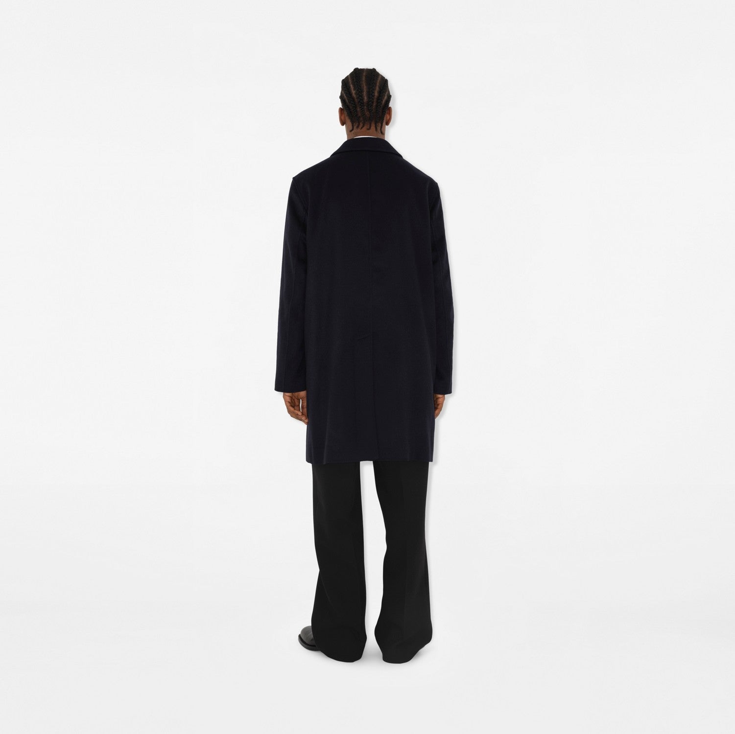 Mid-length Cashmere Blend Paddington Car Coat - Midnight navy