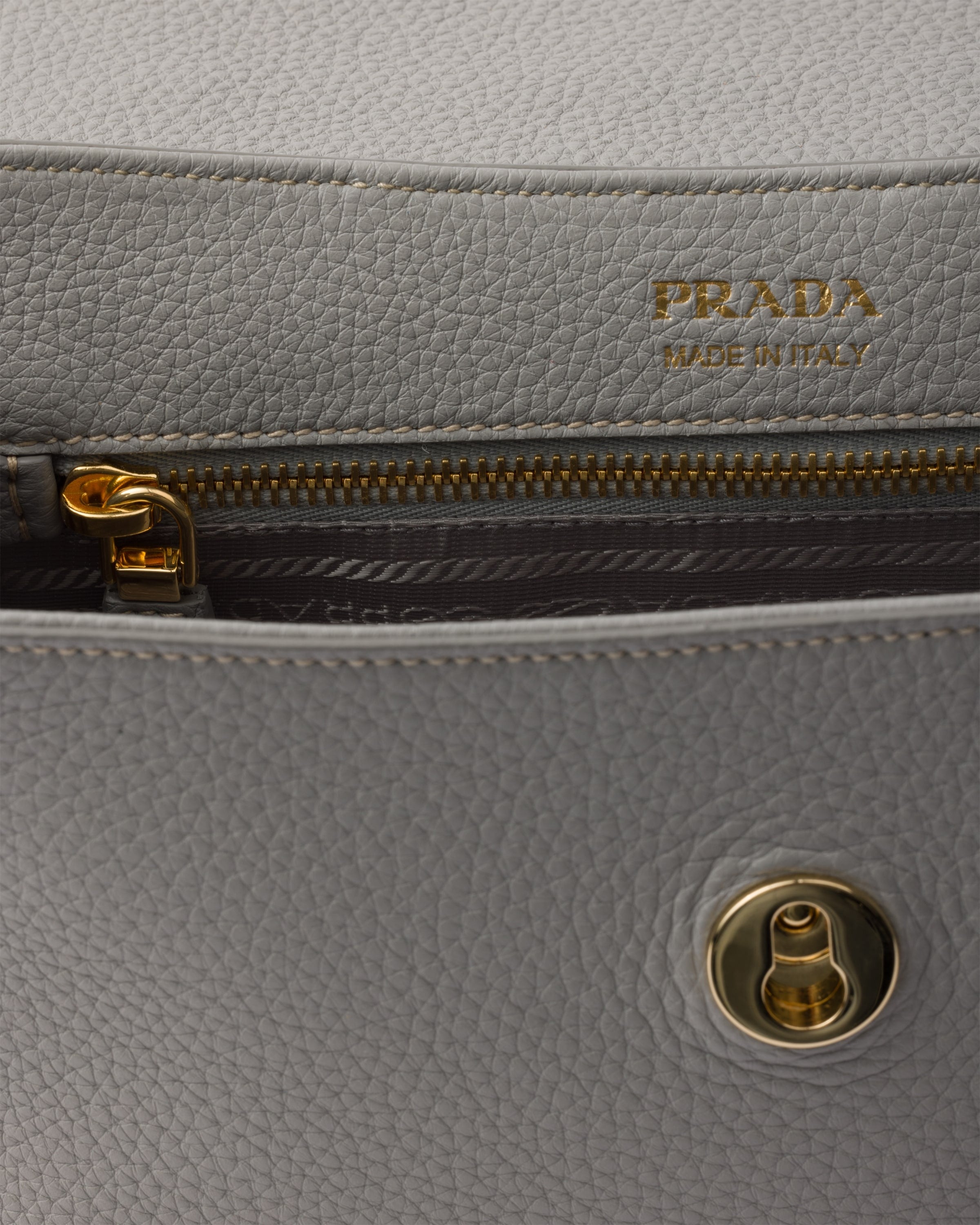 Small leather shoulder bag Granite Gray
