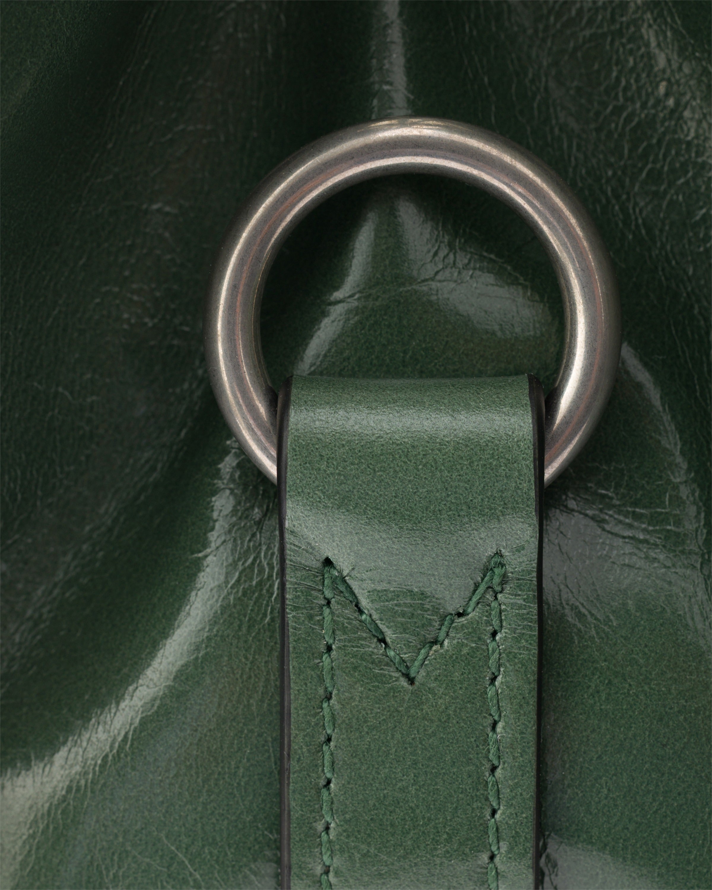 Small leather tote bag Sage