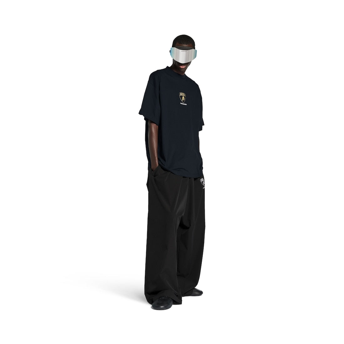 Men's Balenciaga I Automobili Lamborghini Oversized T-shirt in Black Faded