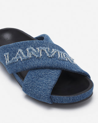 LANVIN TINKLE SANDALS IN DENIM - DENIM BLUE