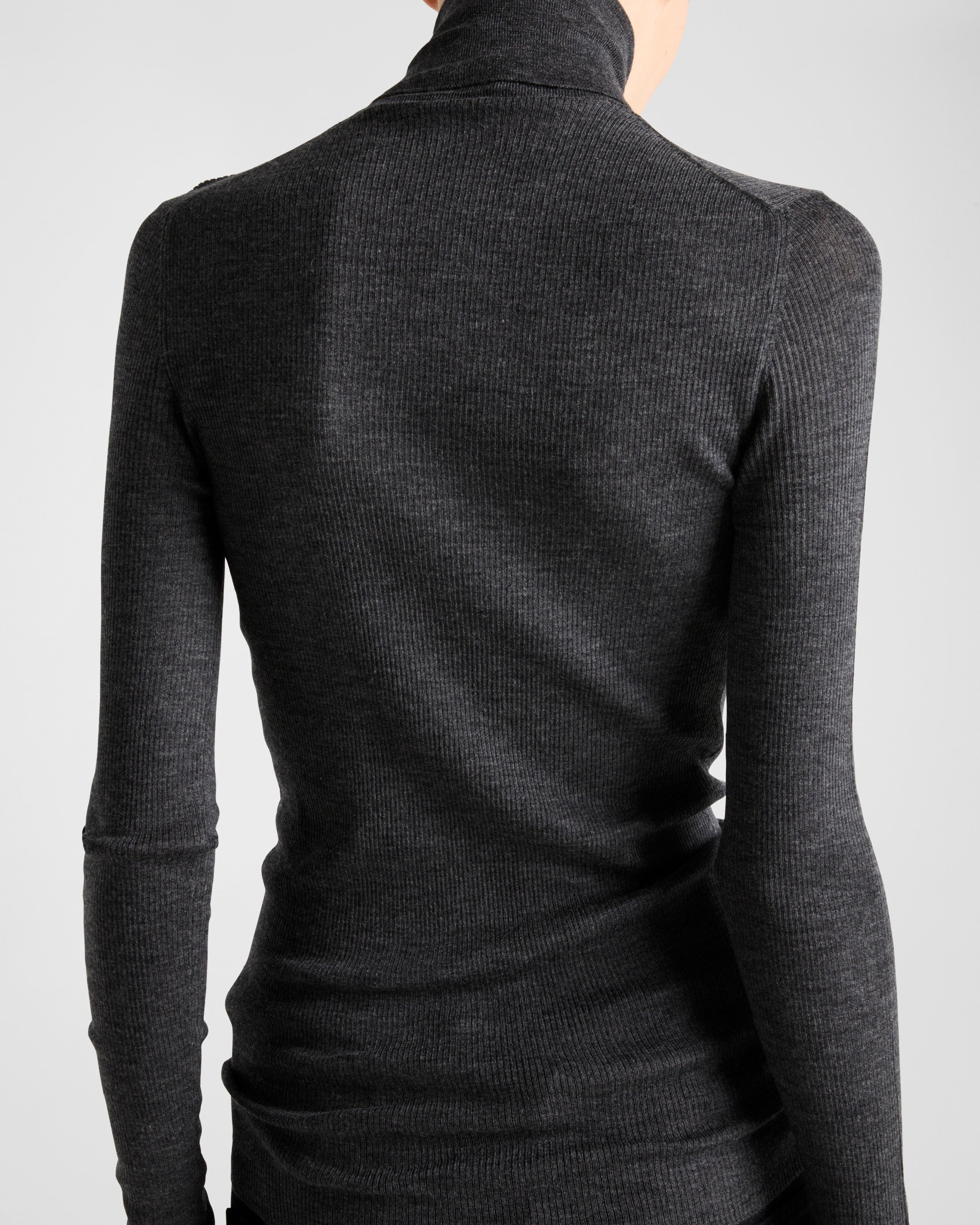Superfine wool turtleneck sweater Anthracite Gray