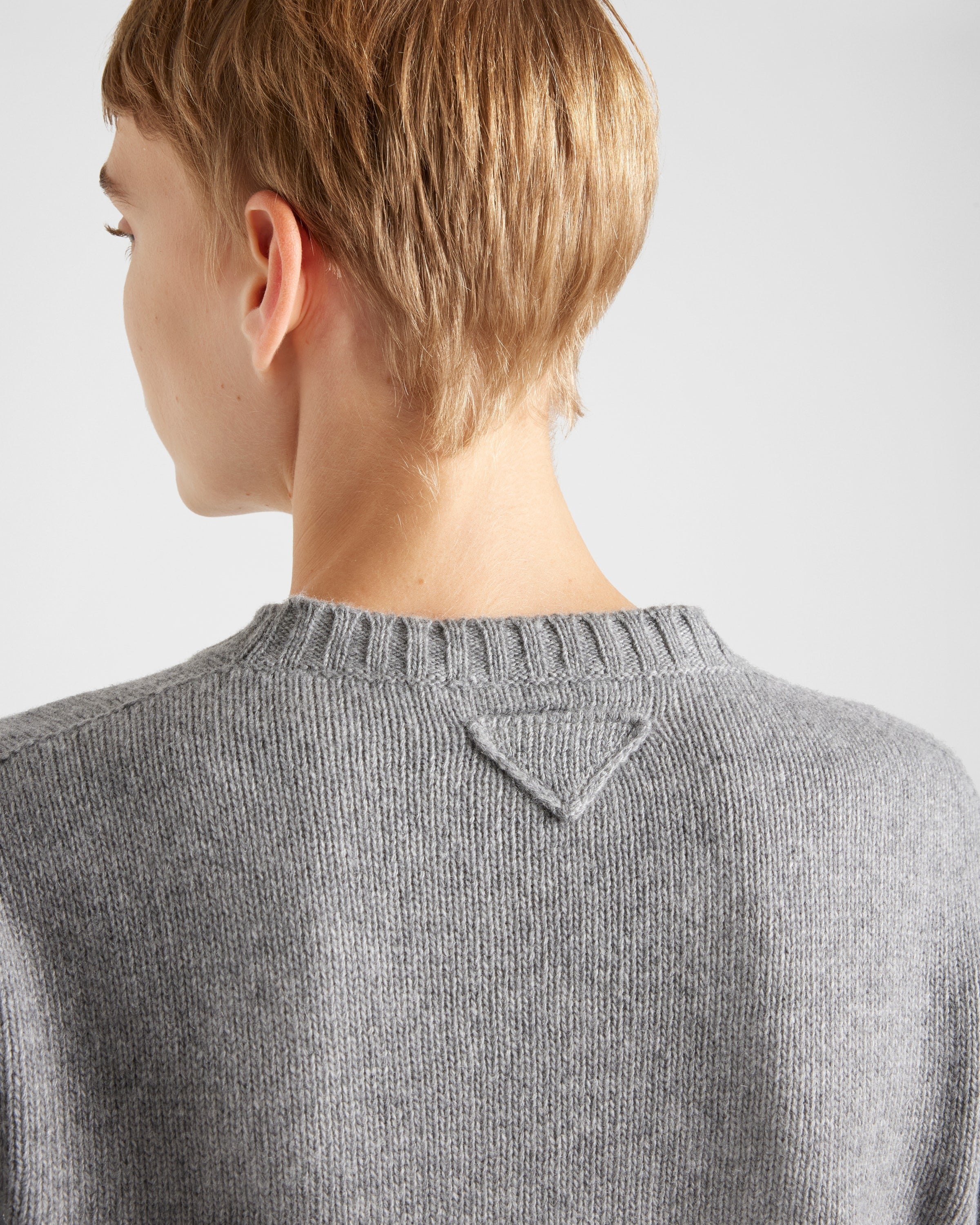Ribbed knit Re-Cashmere sweater Grey