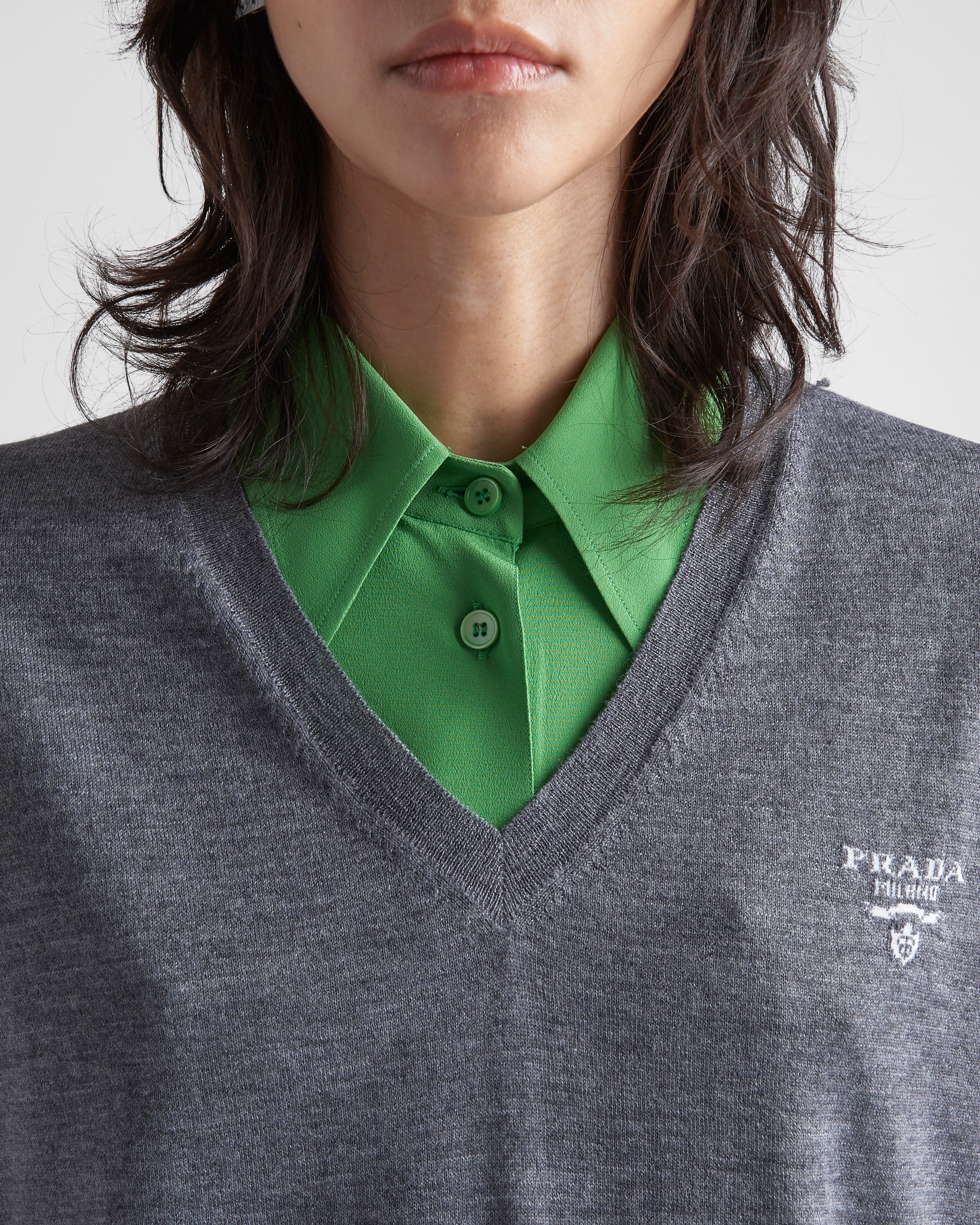 Cashmere V-neck sweater Slate Gray