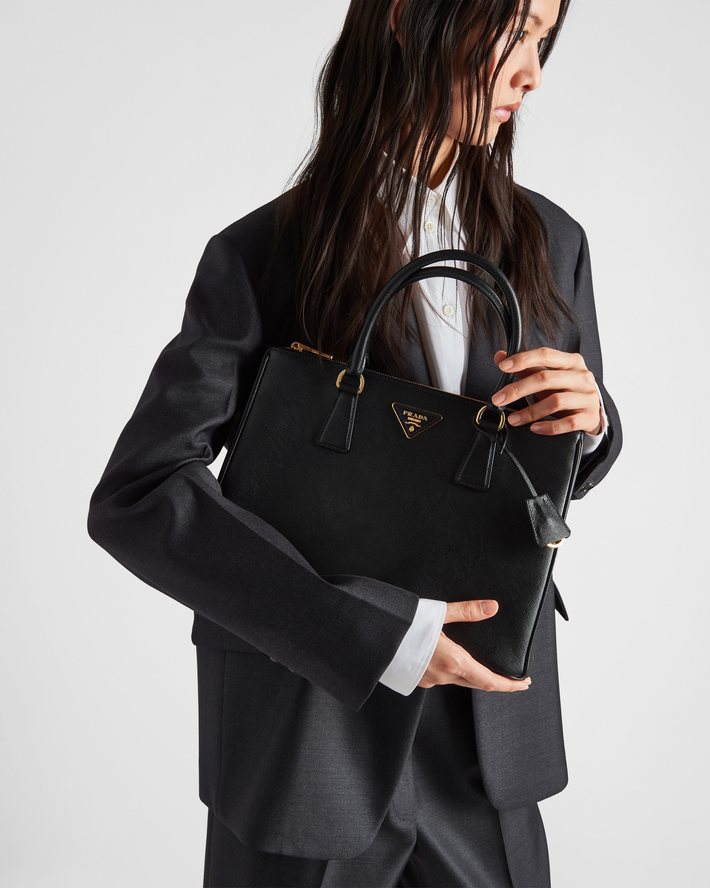 Large Prada Galleria Saffiano leather bag Black