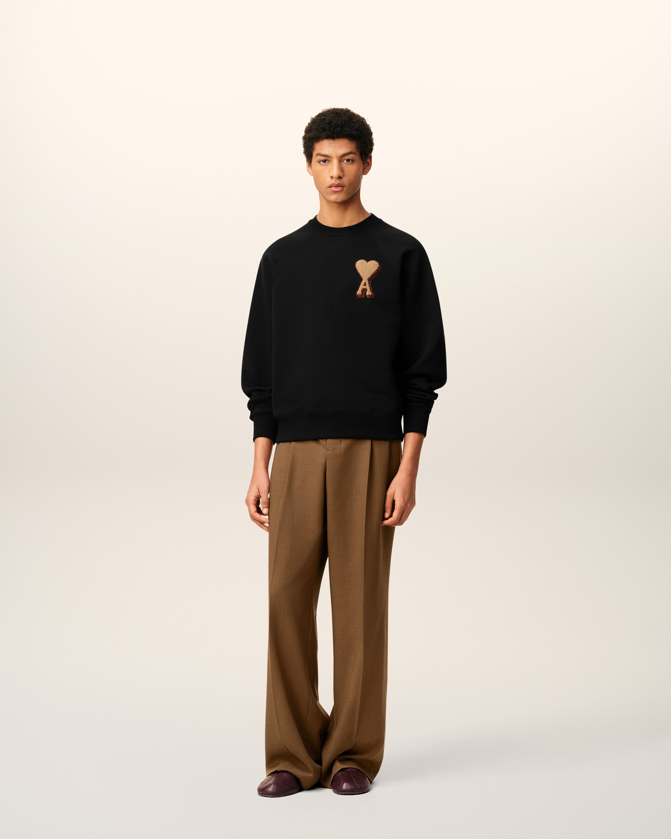 Black Cotton Ami De Coeur Sweatshirt BLACK