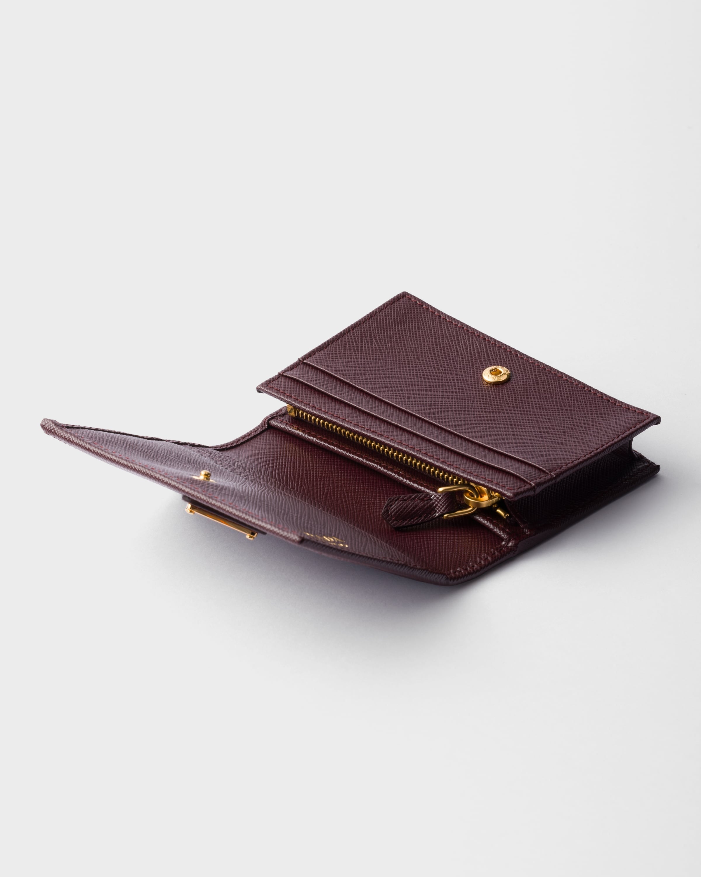 Small Saffiano Leather Wallet Burgundy