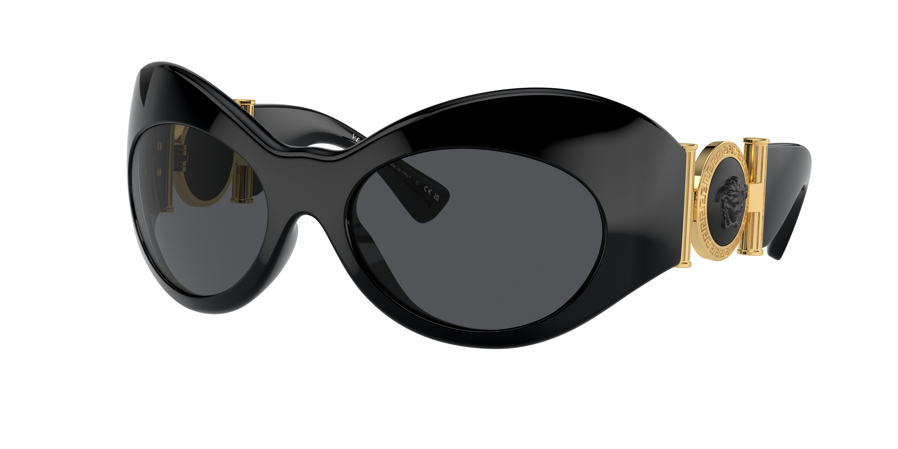 VERSACE VE4462 Black - Women Luxury Sunglasses, Dark Grey Lens