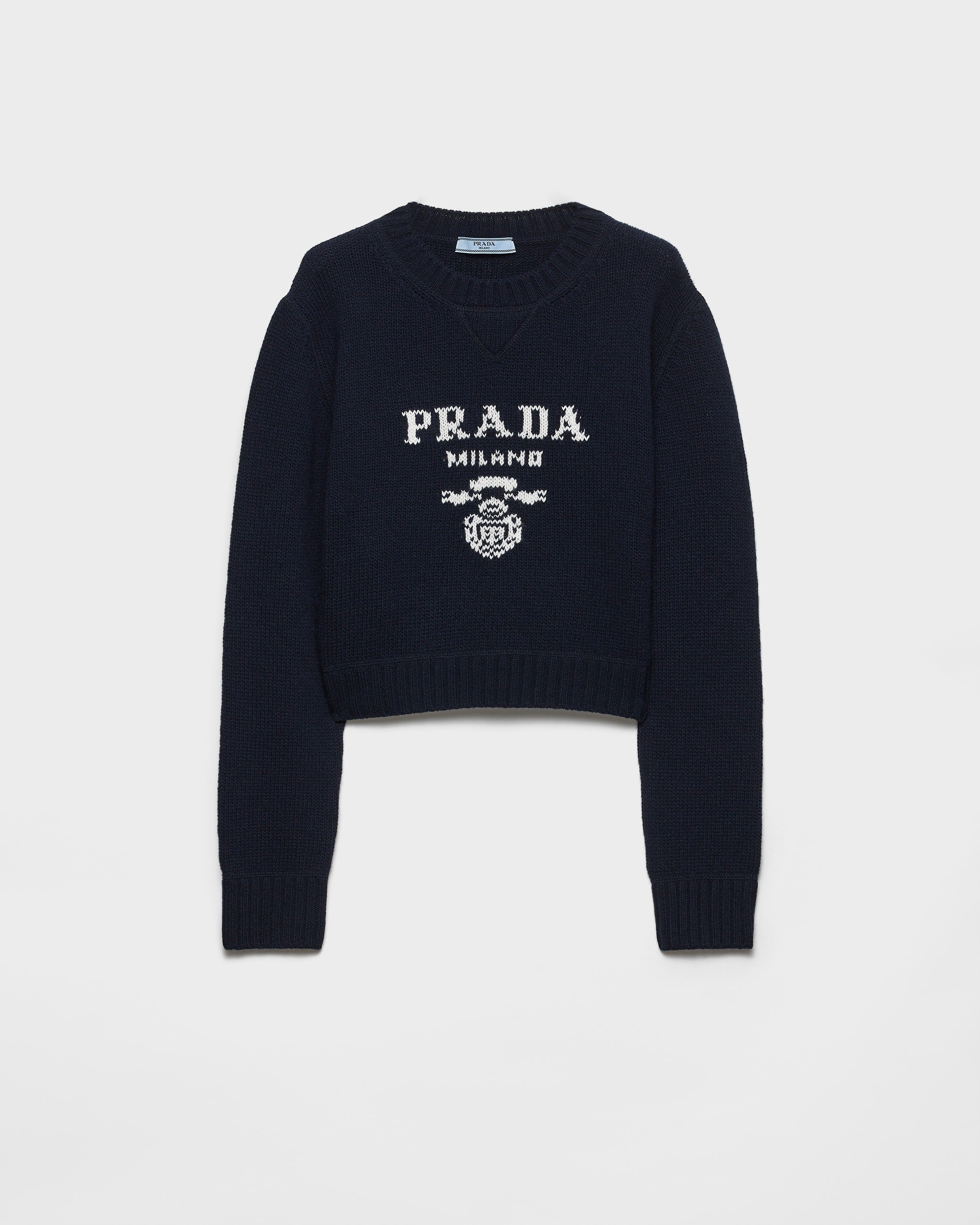Wool and cashmere crew-neck sweater Navy