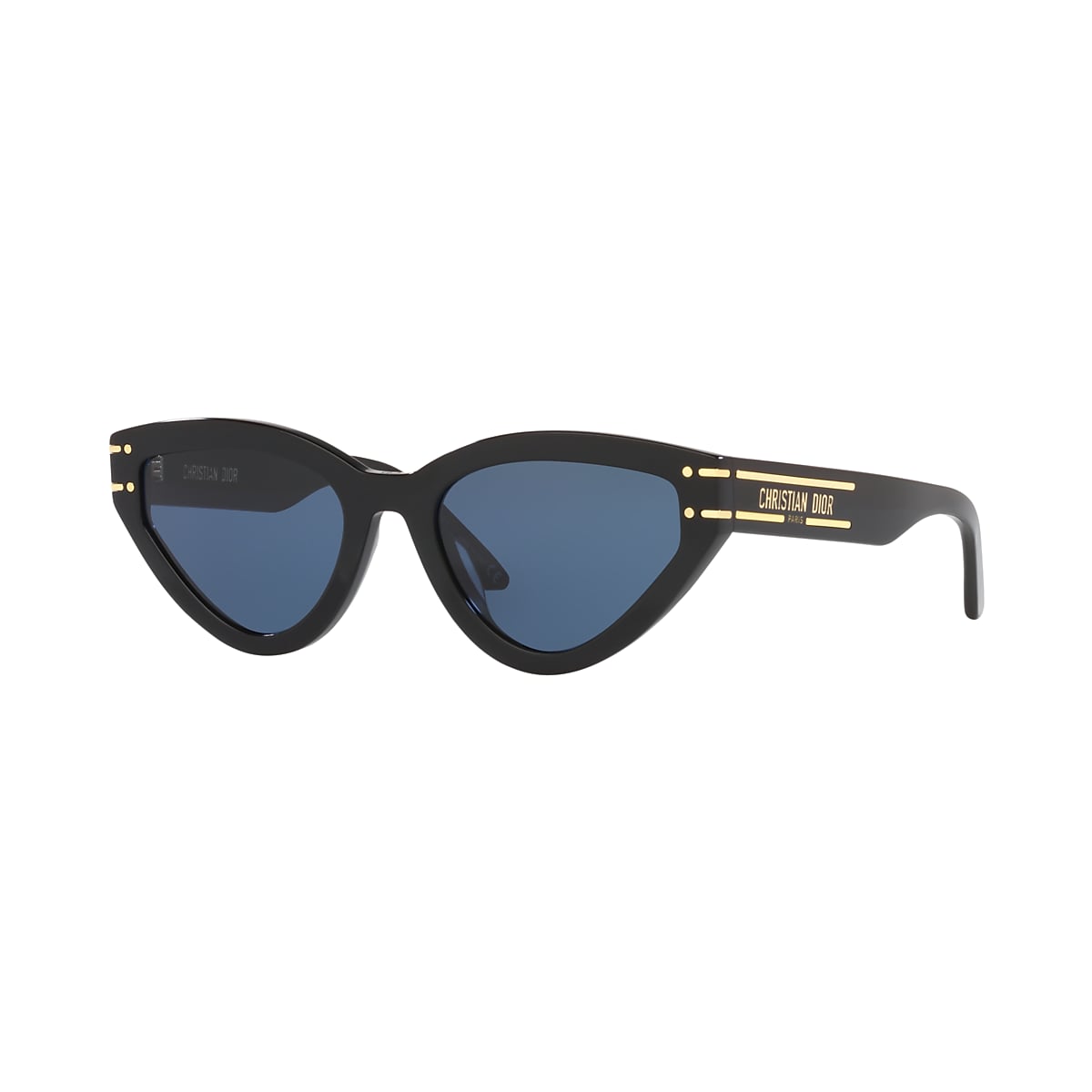 DIOR DiorSignature B2U Black Shiny - Women Luxury Sunglasses, Blue Lens