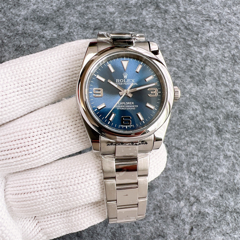 Rolex Explorer 36mm Blue Dial Silver