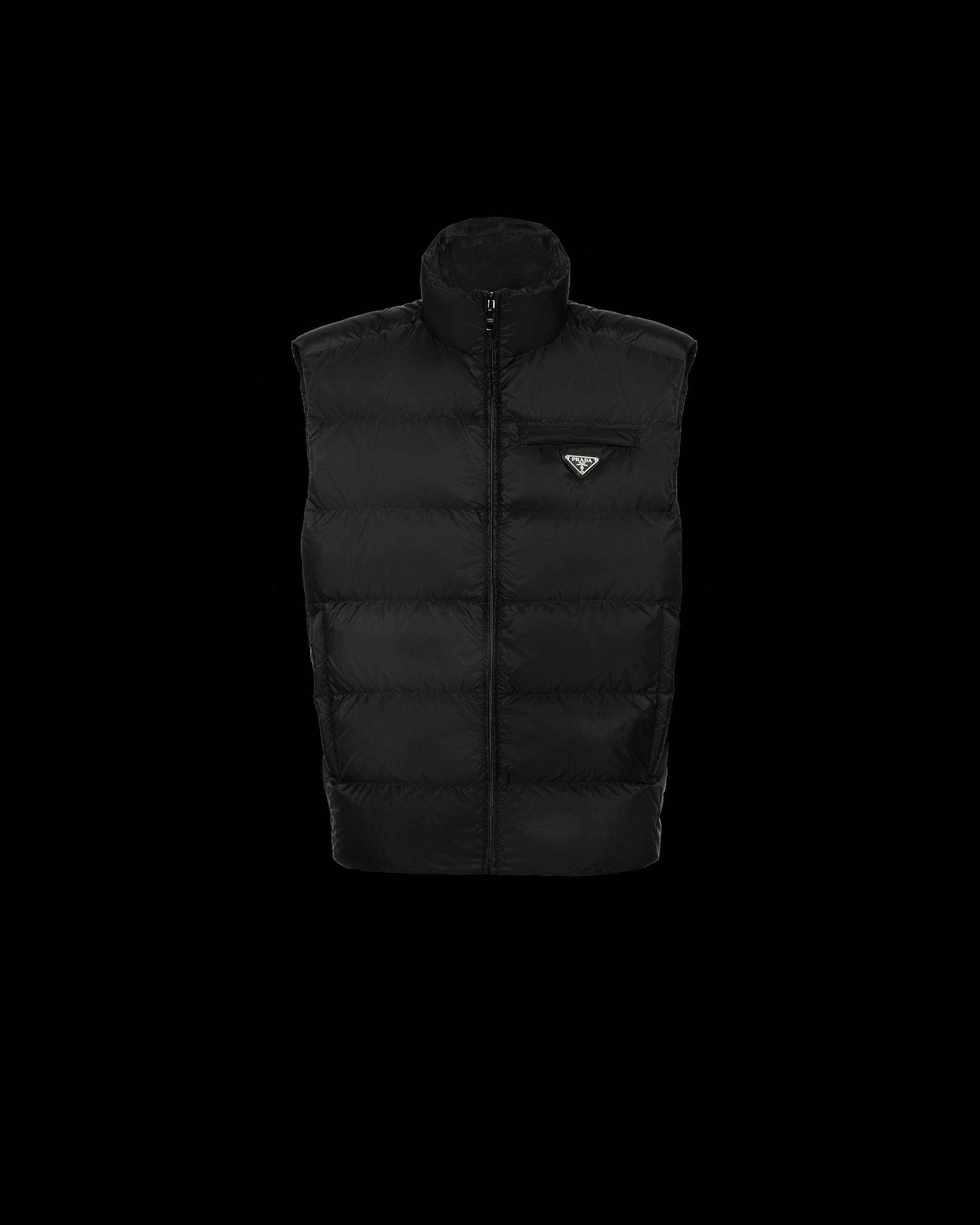 Padded Re-Nylon vest Black