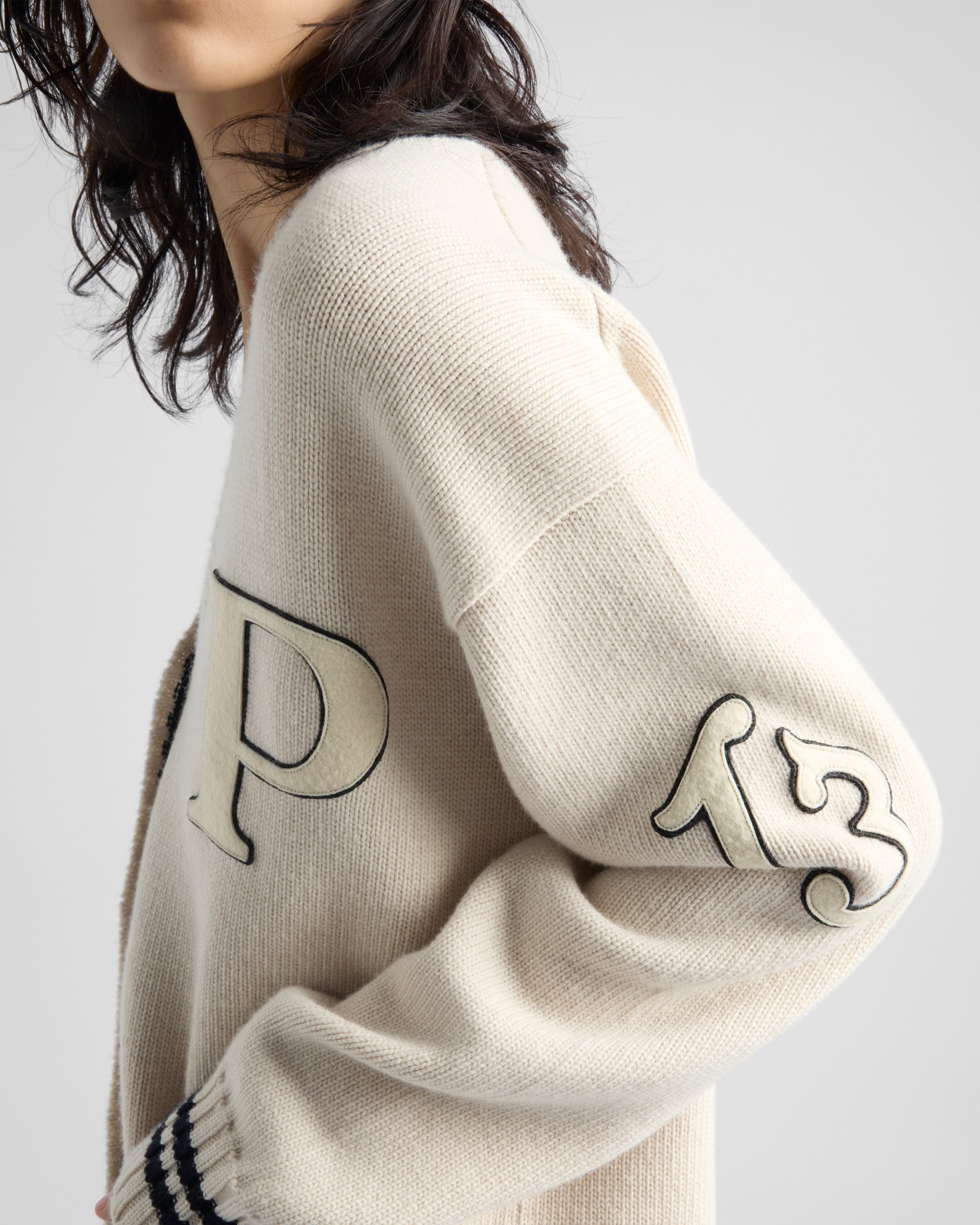 Wool and cashmere cardigan Ivory