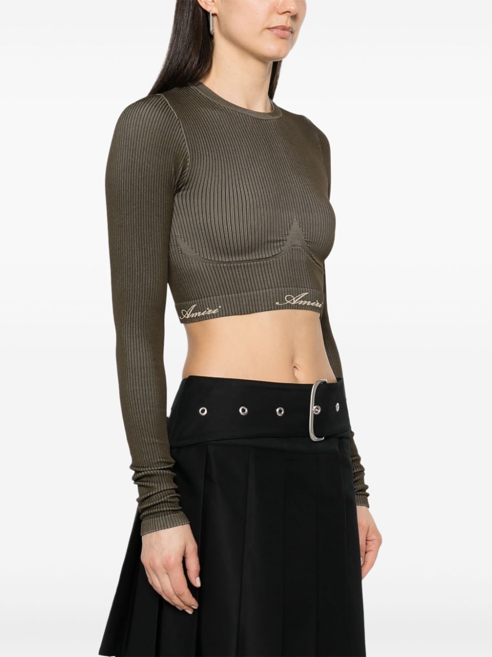 Logo-waistband cropped top