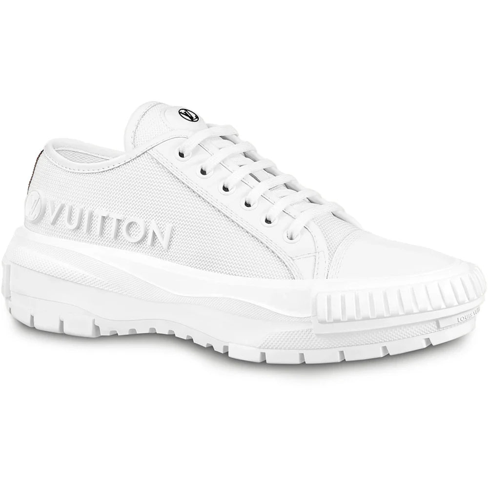 Louis Vuitton Squad Low Vuitton Logo Rubber Patch Logo Techinical Mesh White White (Women's)