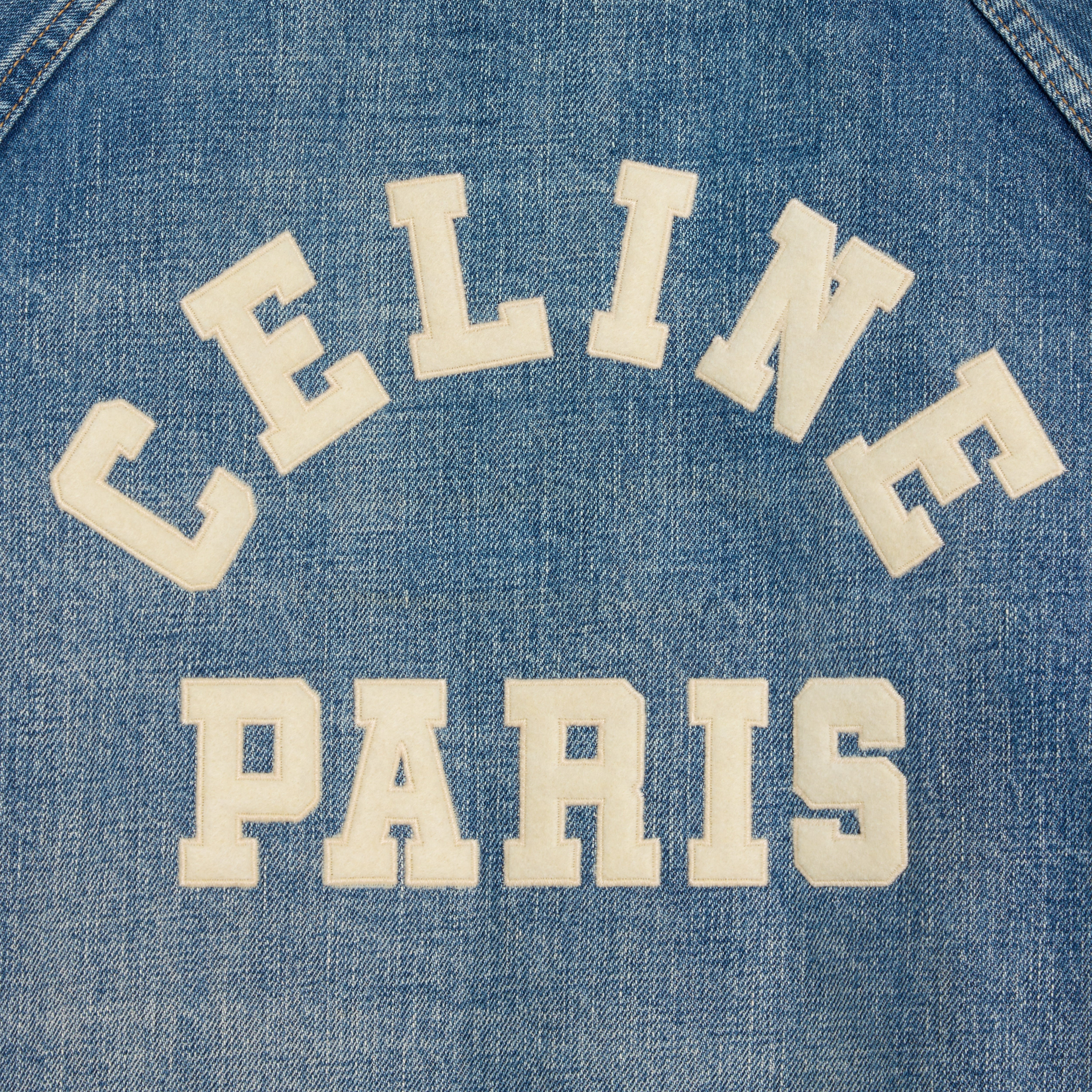 CELINE TEDDY JACKET IN CLEAN OCEAN BREATHE WASH DENIM - CLEAN OCEAN BREATHE