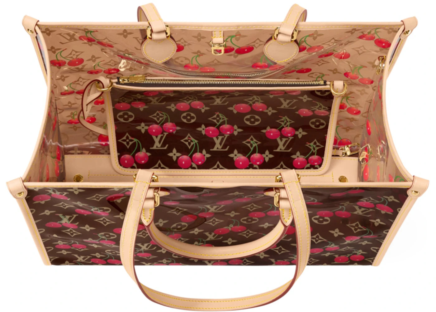 Louis Vuitton x Takashi Murakami Cherry OnTheGo GM Crystal Monogram
