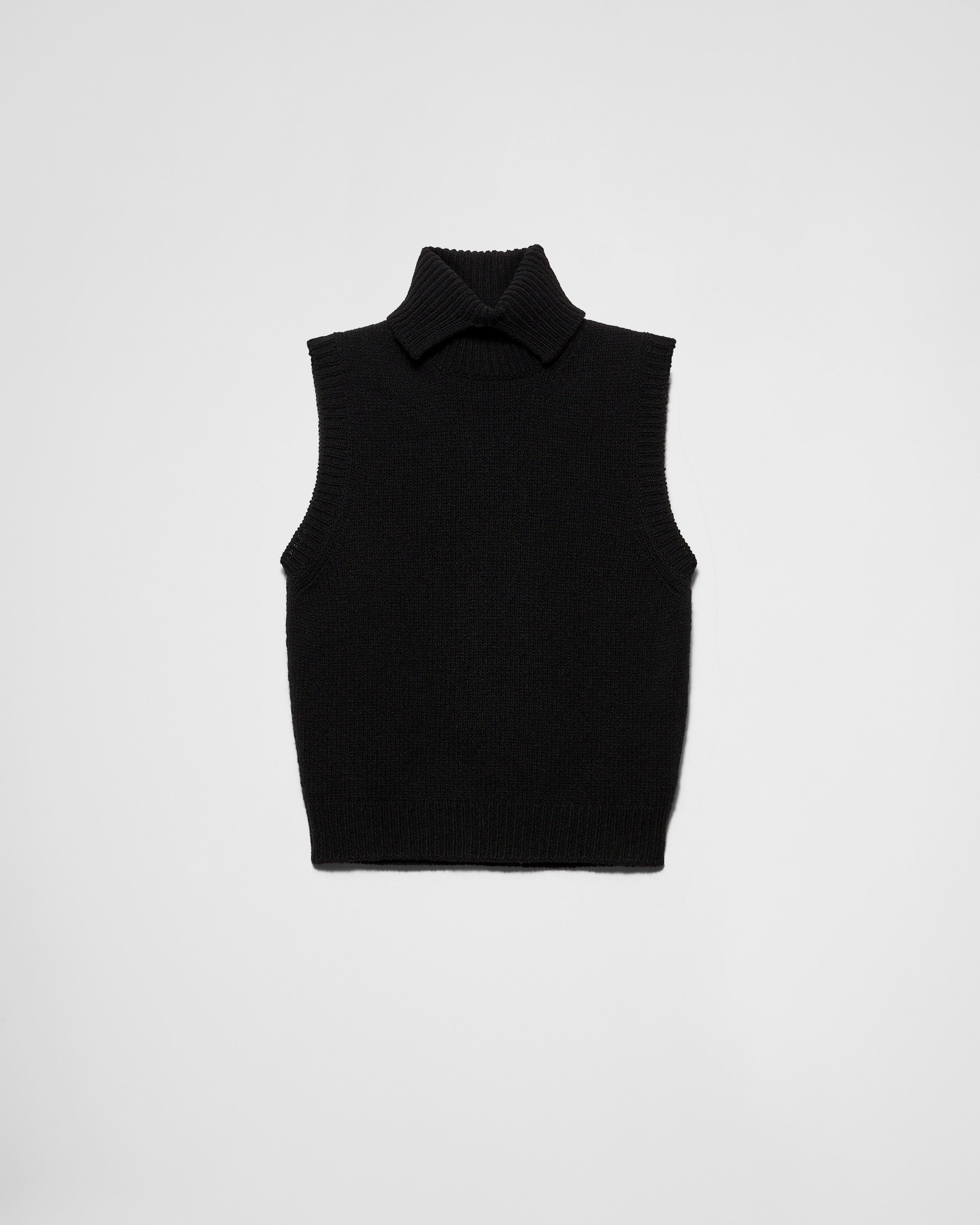 Cashmere turtleneck vest Black