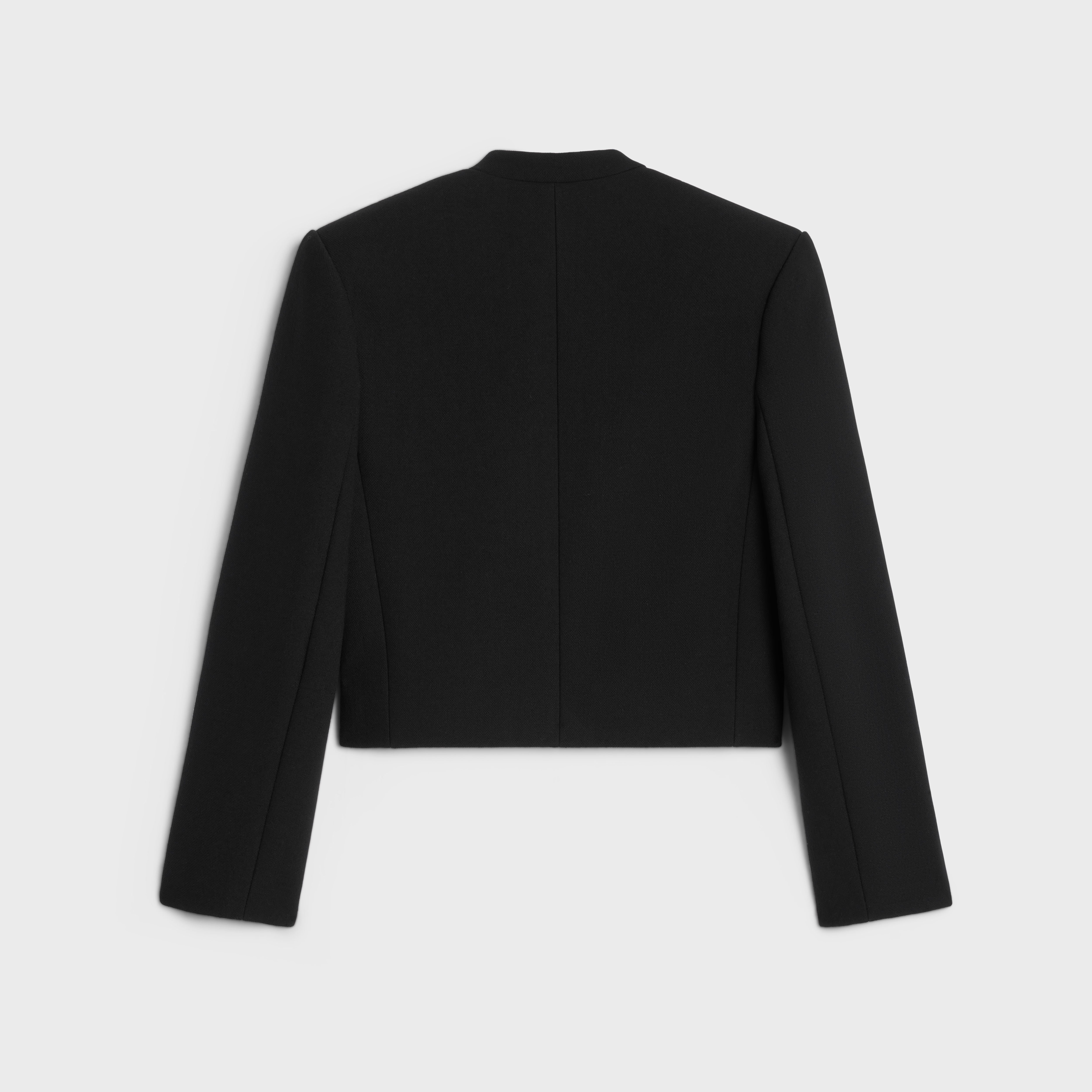 JACKET IN SATIN-LINED DOUBLE FACED WOOL CREPE - BLACK