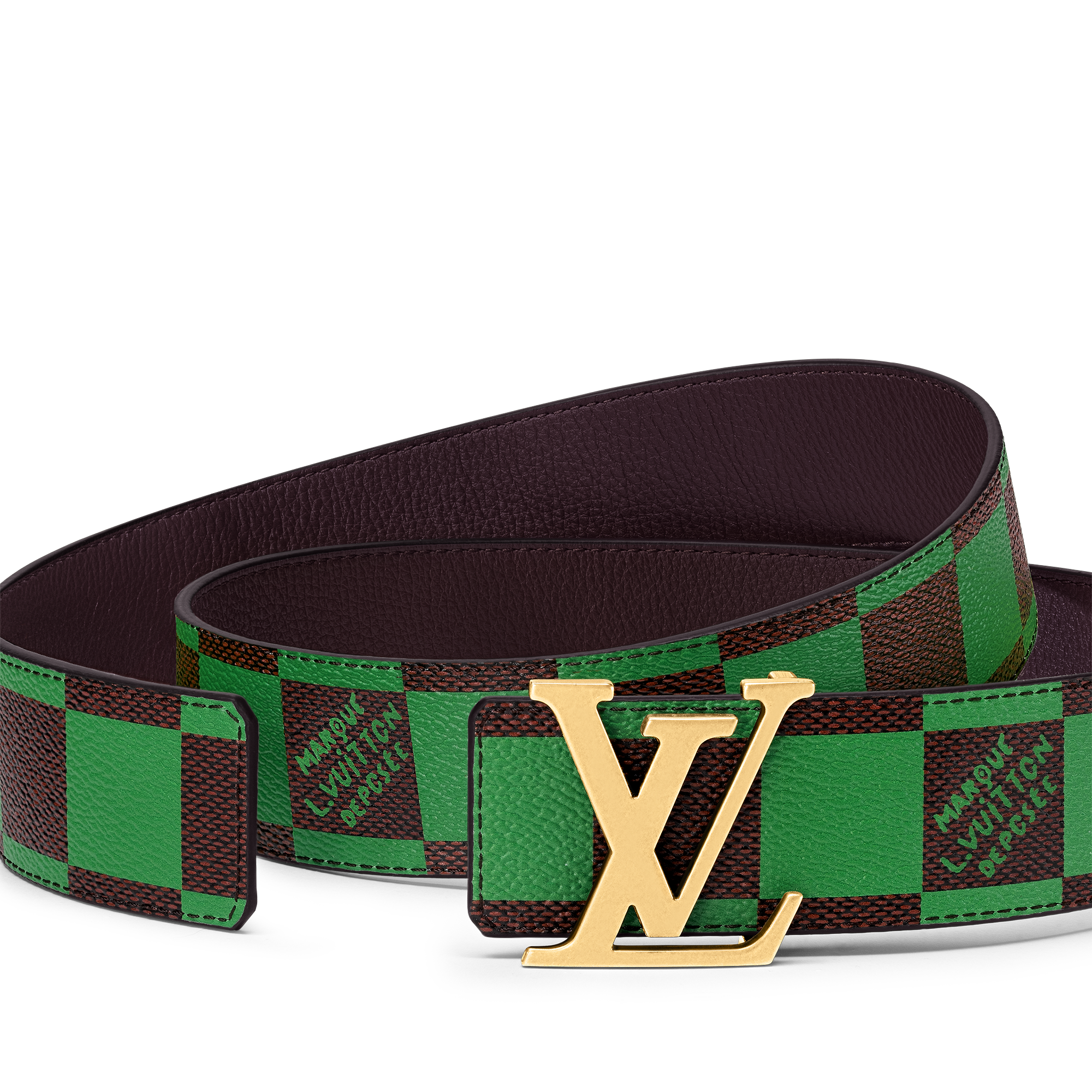 LV Initiales 40mm Reversible Belt Damier Other - Green