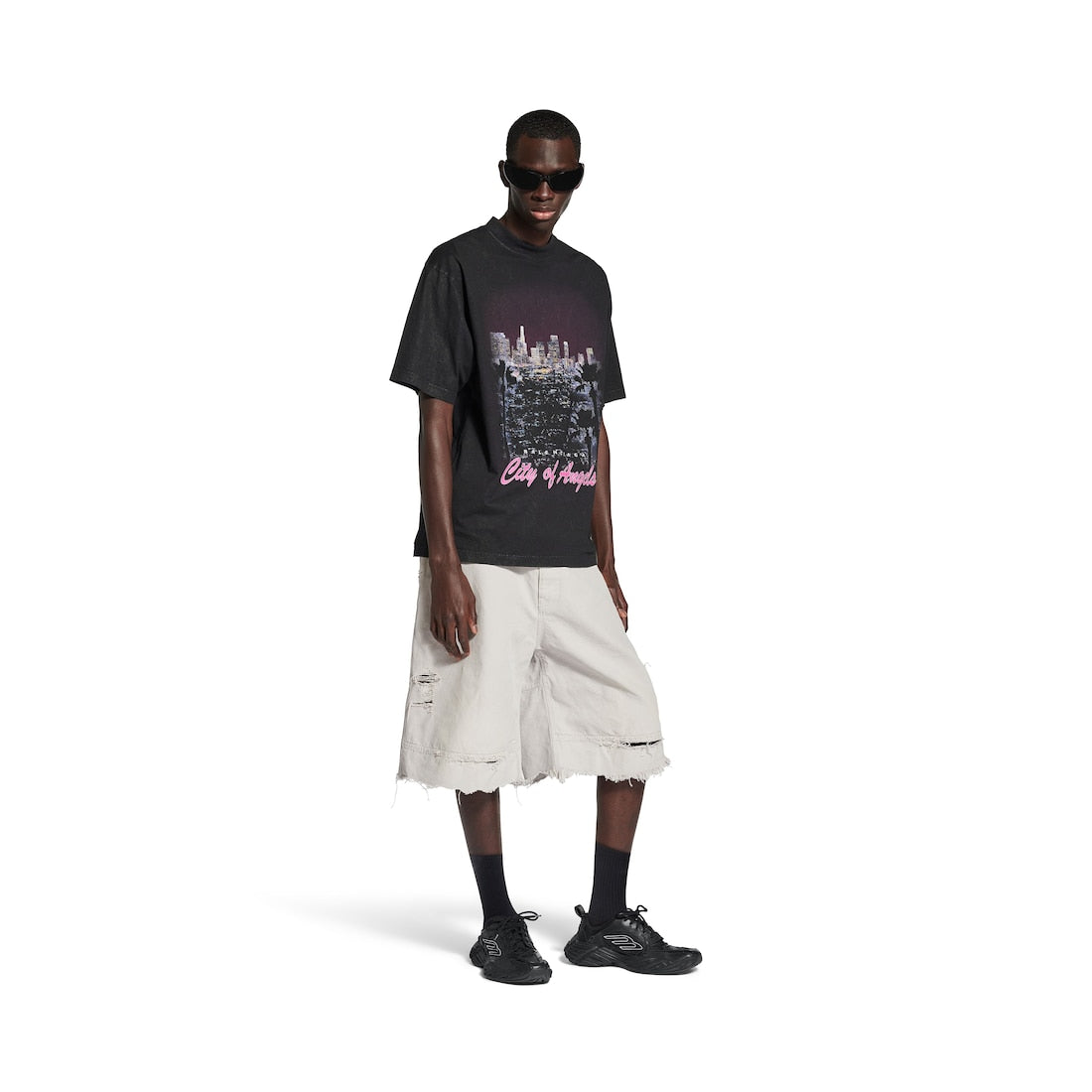 City Of Angels T-shirt Medium Fit in Black Faded