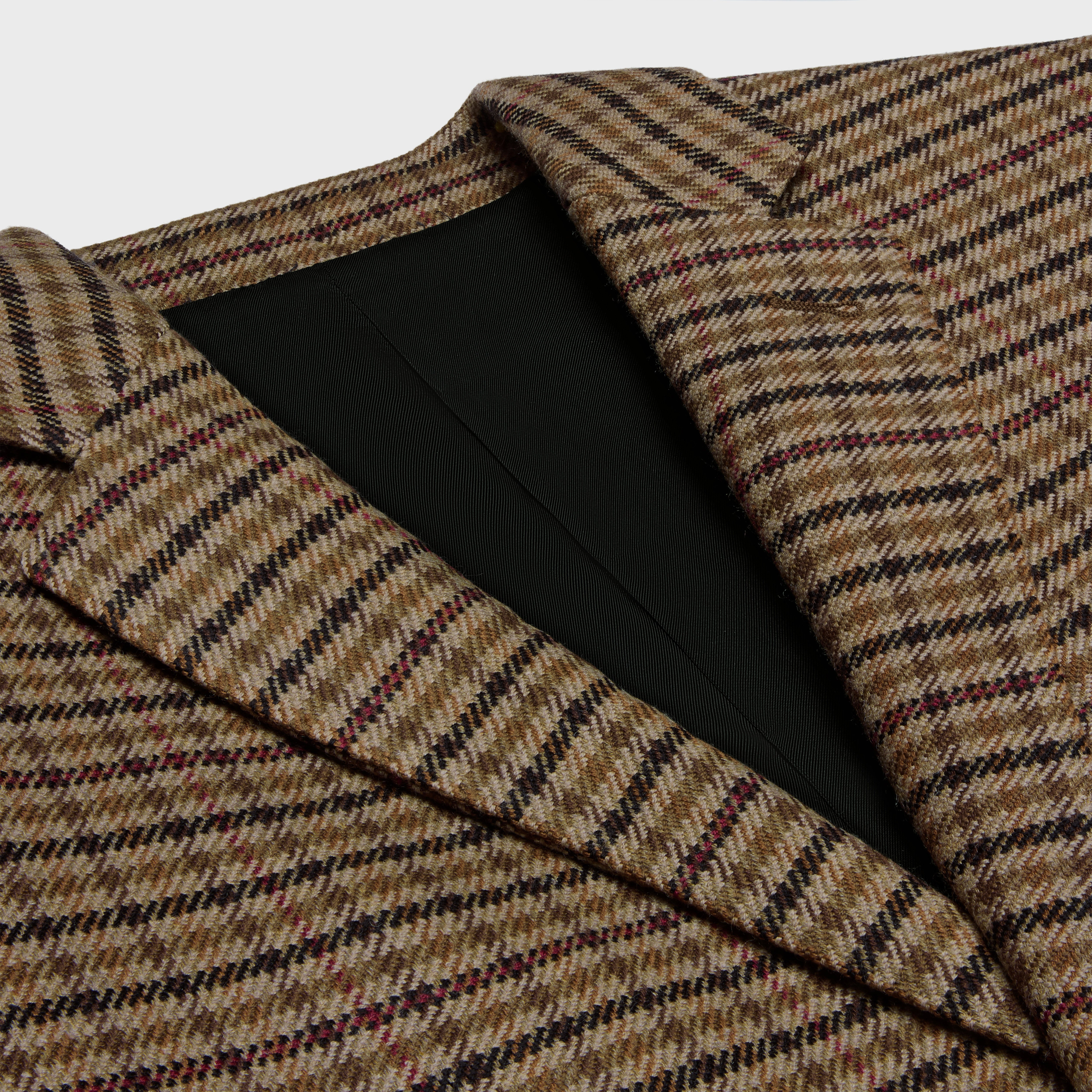 CAMPBELL JACKET IN DOUBLE FACED CHECK WOOL - BEIGE/NOISETTE/NOIR